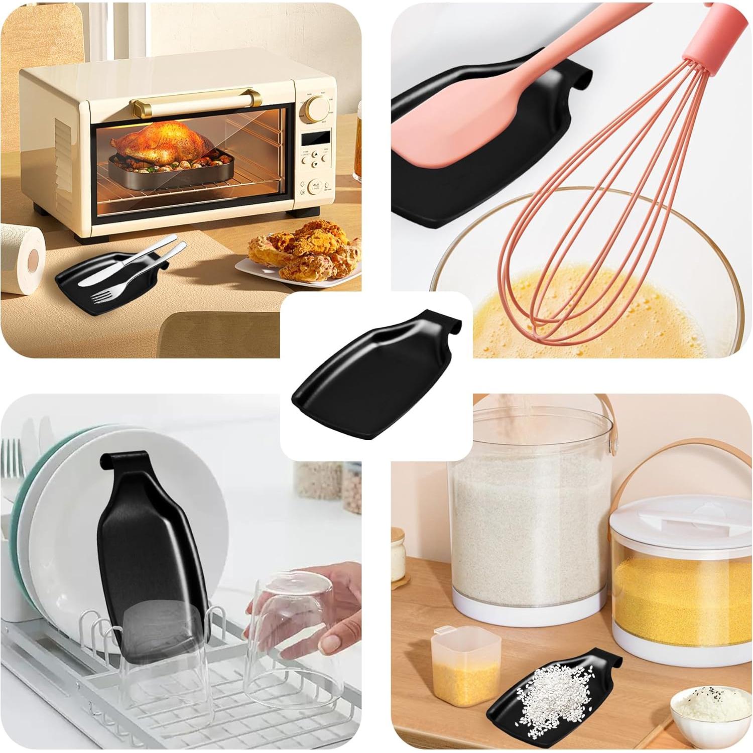 Reposap cucharas de acero inoxidable LVYKING negro amplio