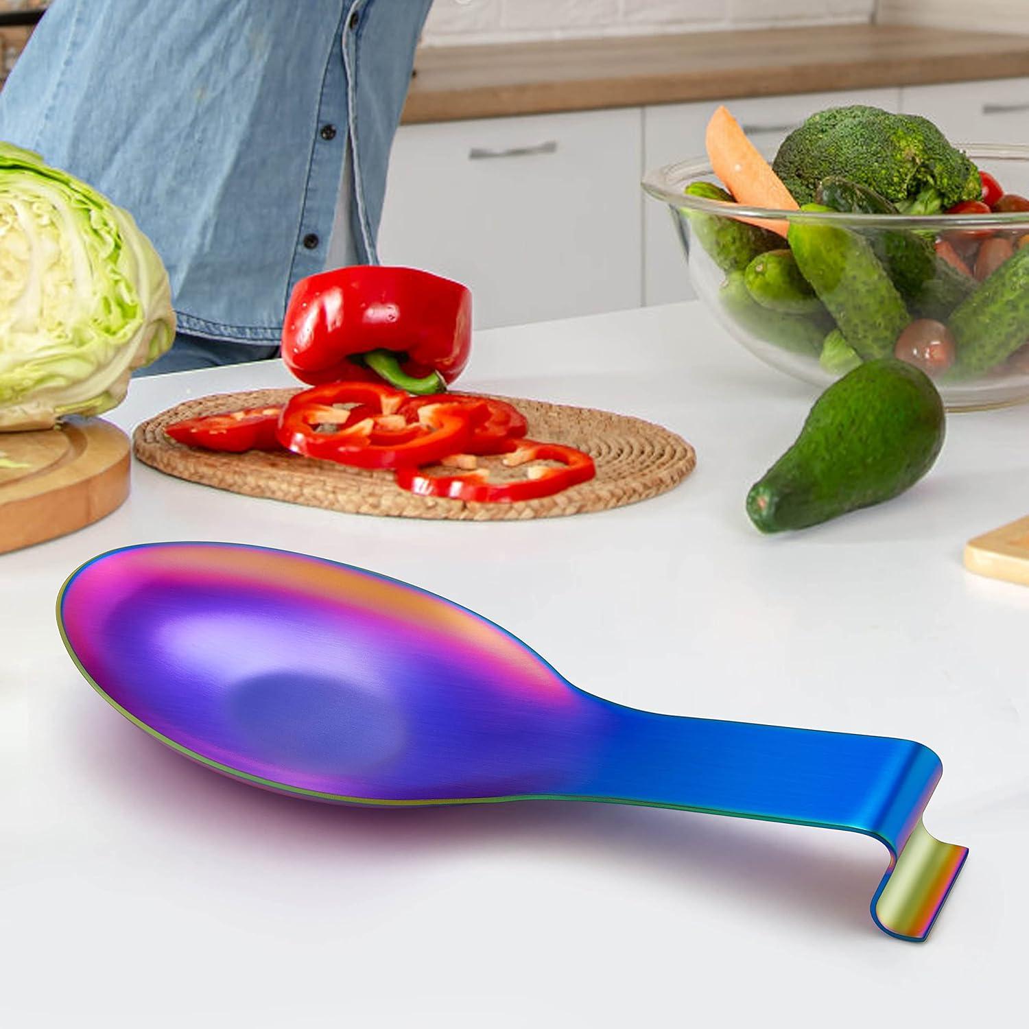 Soporte para cuchara arcoíris LIANYU de acero inoxidable 25.4 cm