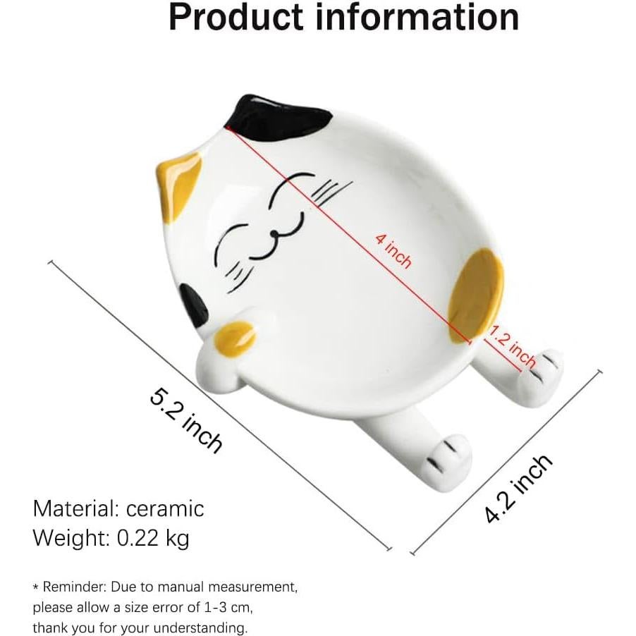 Soporte para cuchara de cerámica Wuhhaoafu gato amarillo 13x10.4cm