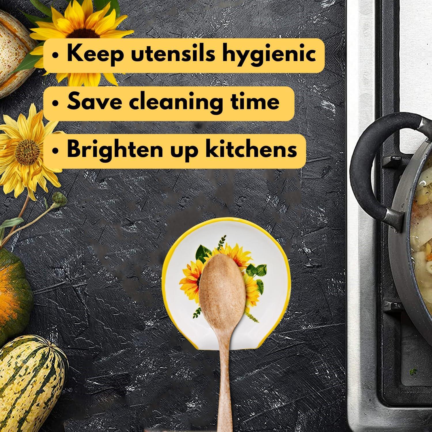 Reposa Cucharas de Cerámica Girasol COOKERART 12.7 cm