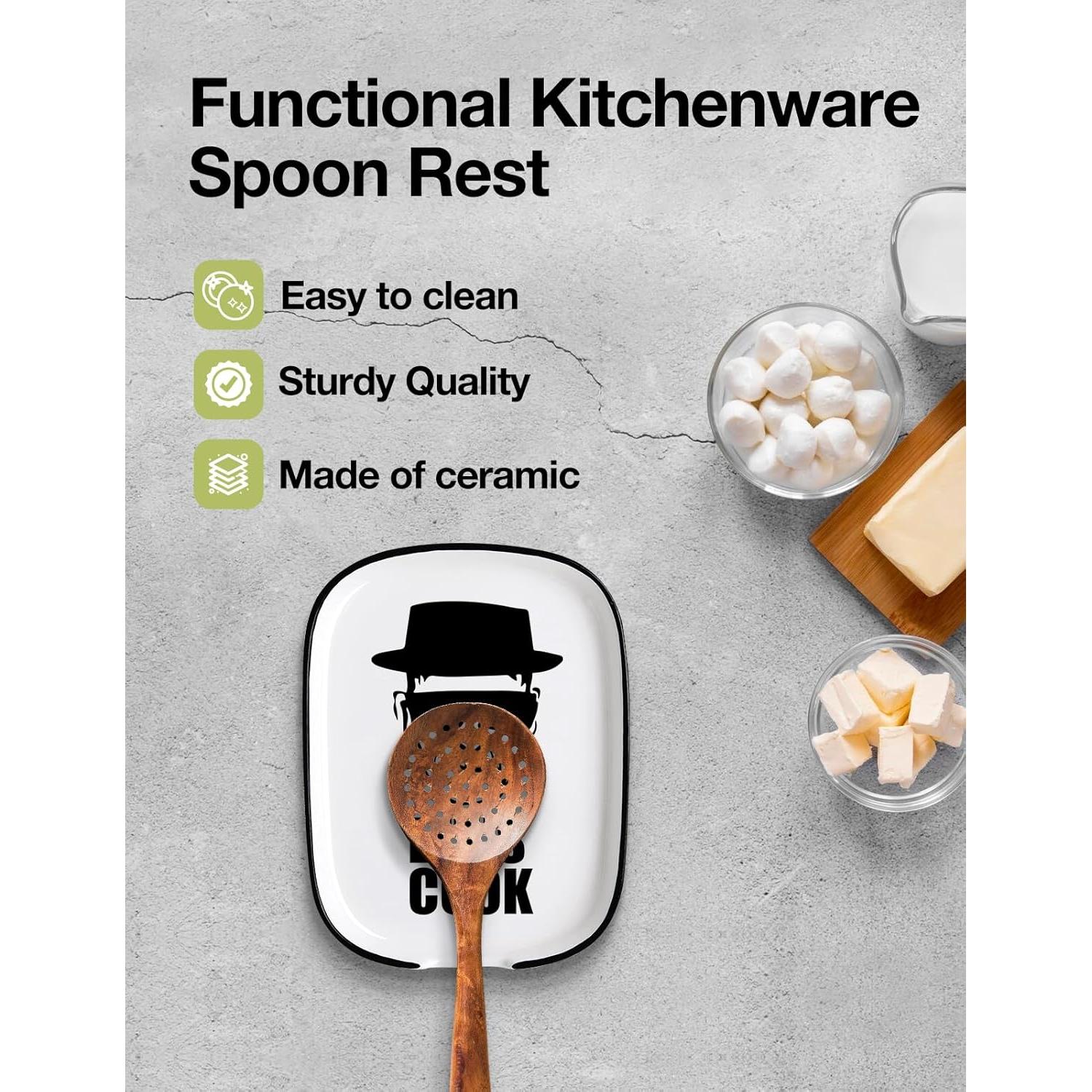 Reposa Cucharas de Cerámica PWHINGN 14.73x11.37 cm Blanco