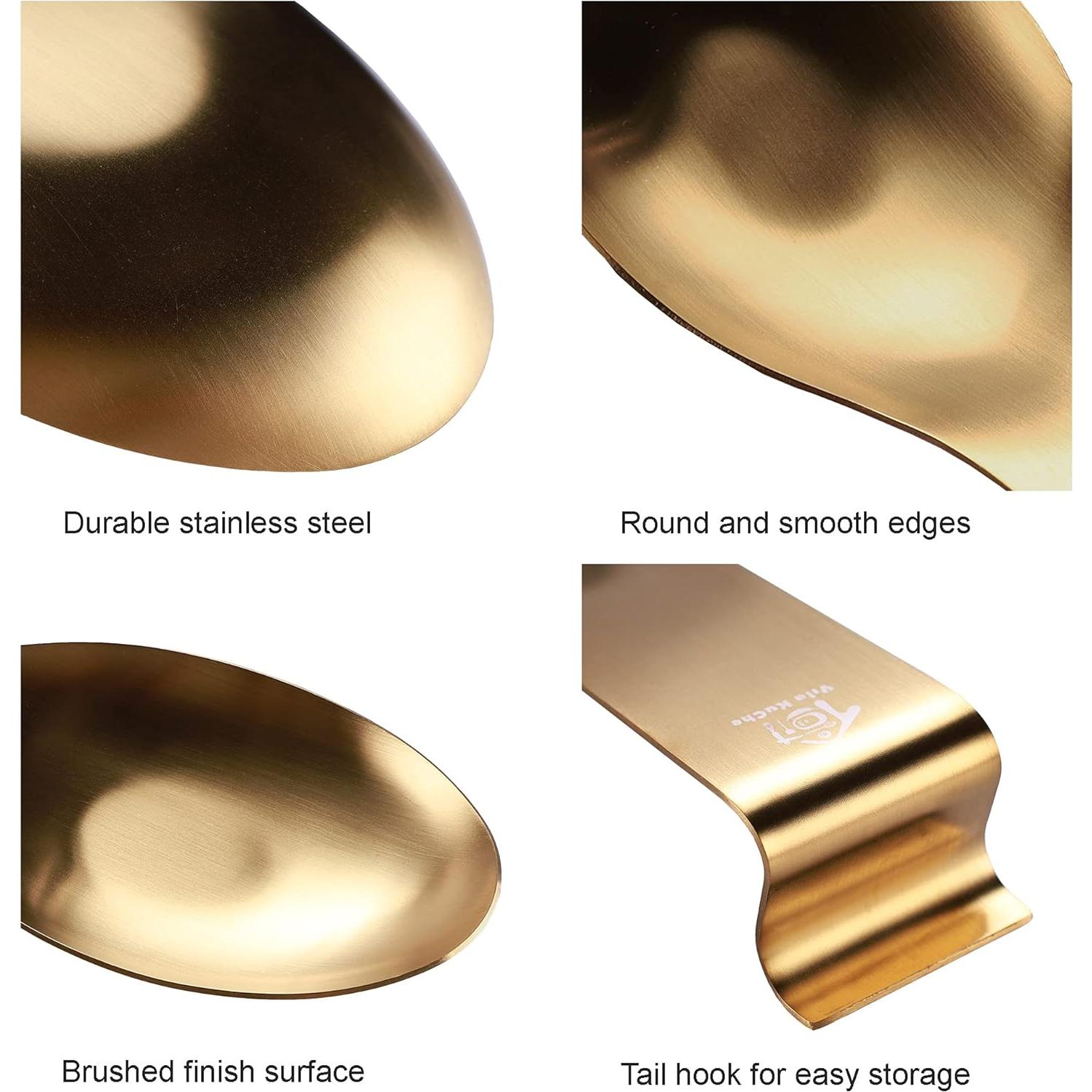 Soporte de Cuchara de Acero Inoxidable Vila Kuche Oro 2pcs