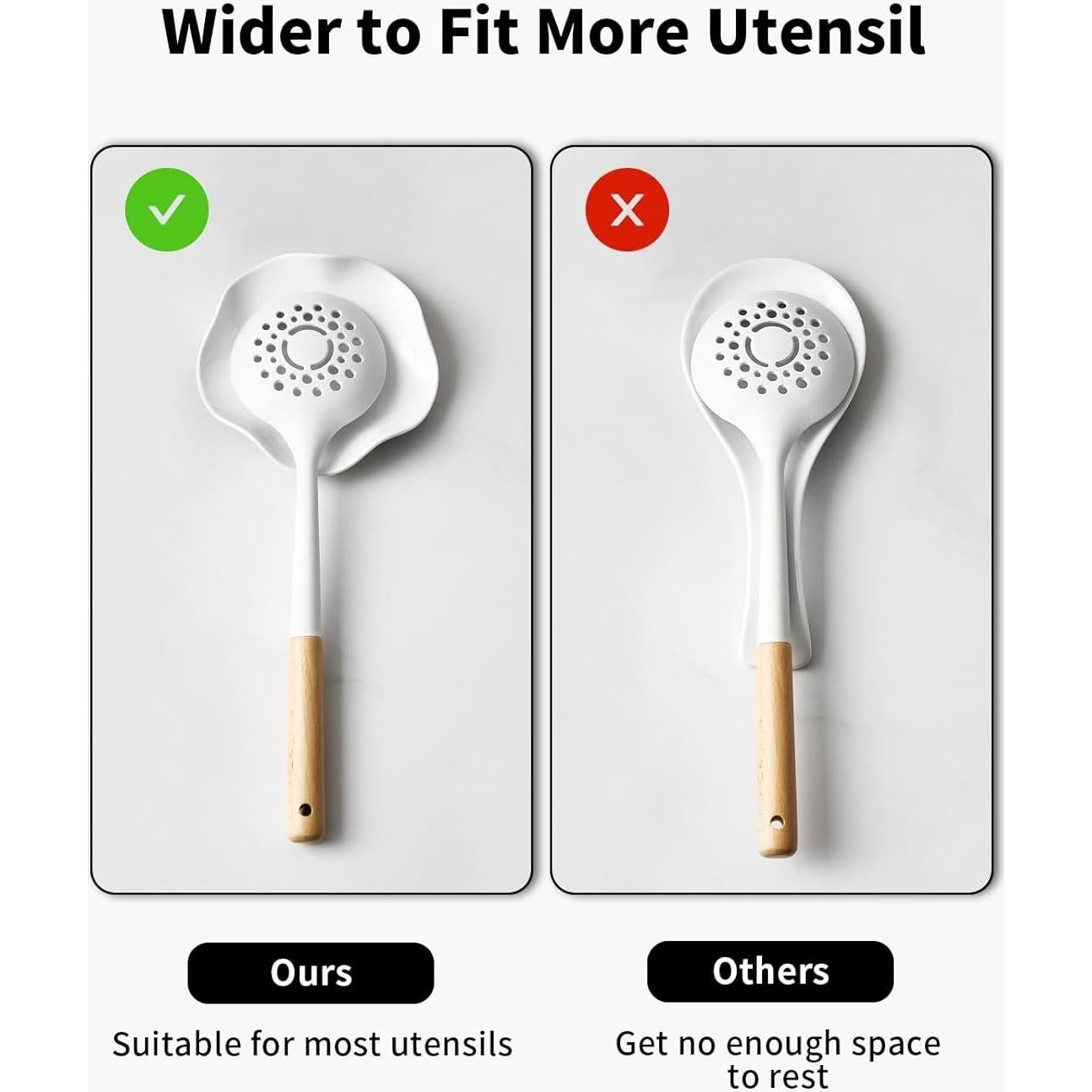 Soporte para Cucharas ABRUTY Cerámica Floral 14 cm Blanco