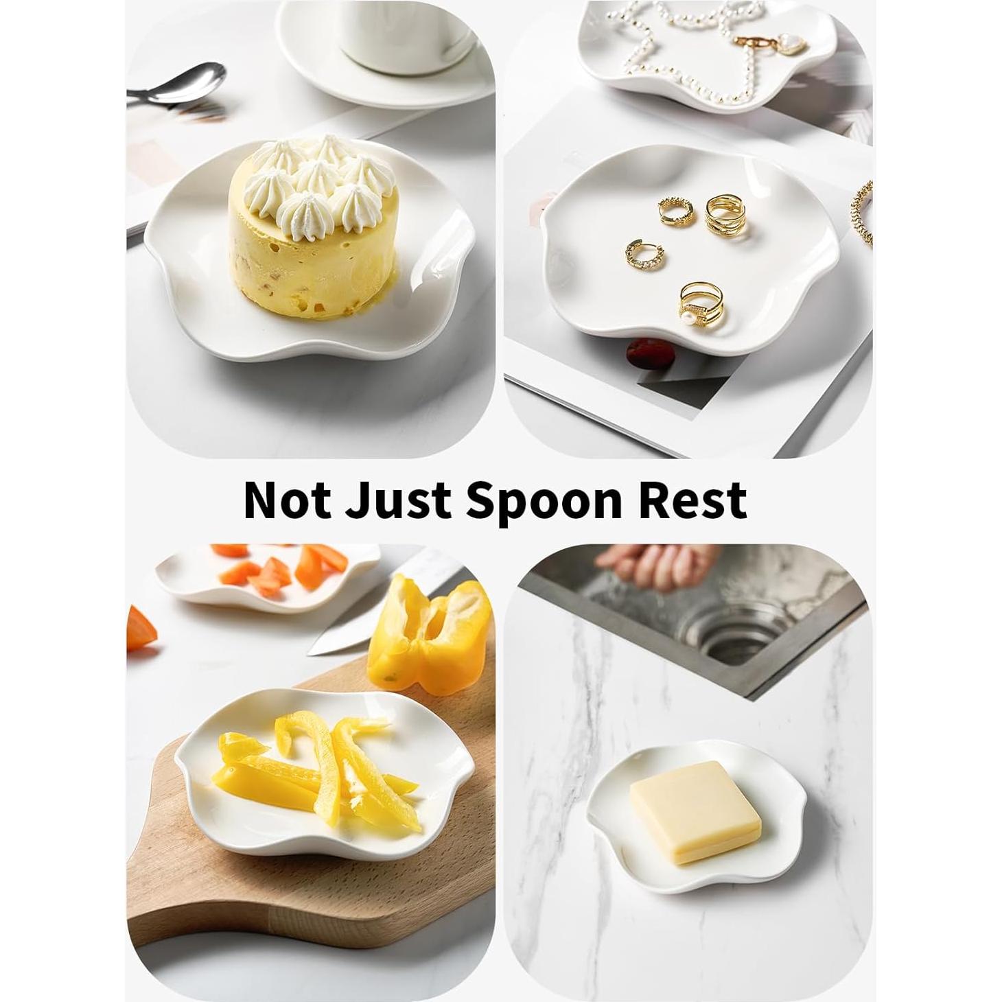 Soporte para Cucharas ABRUTY Cerámica Floral 14 cm Blanco