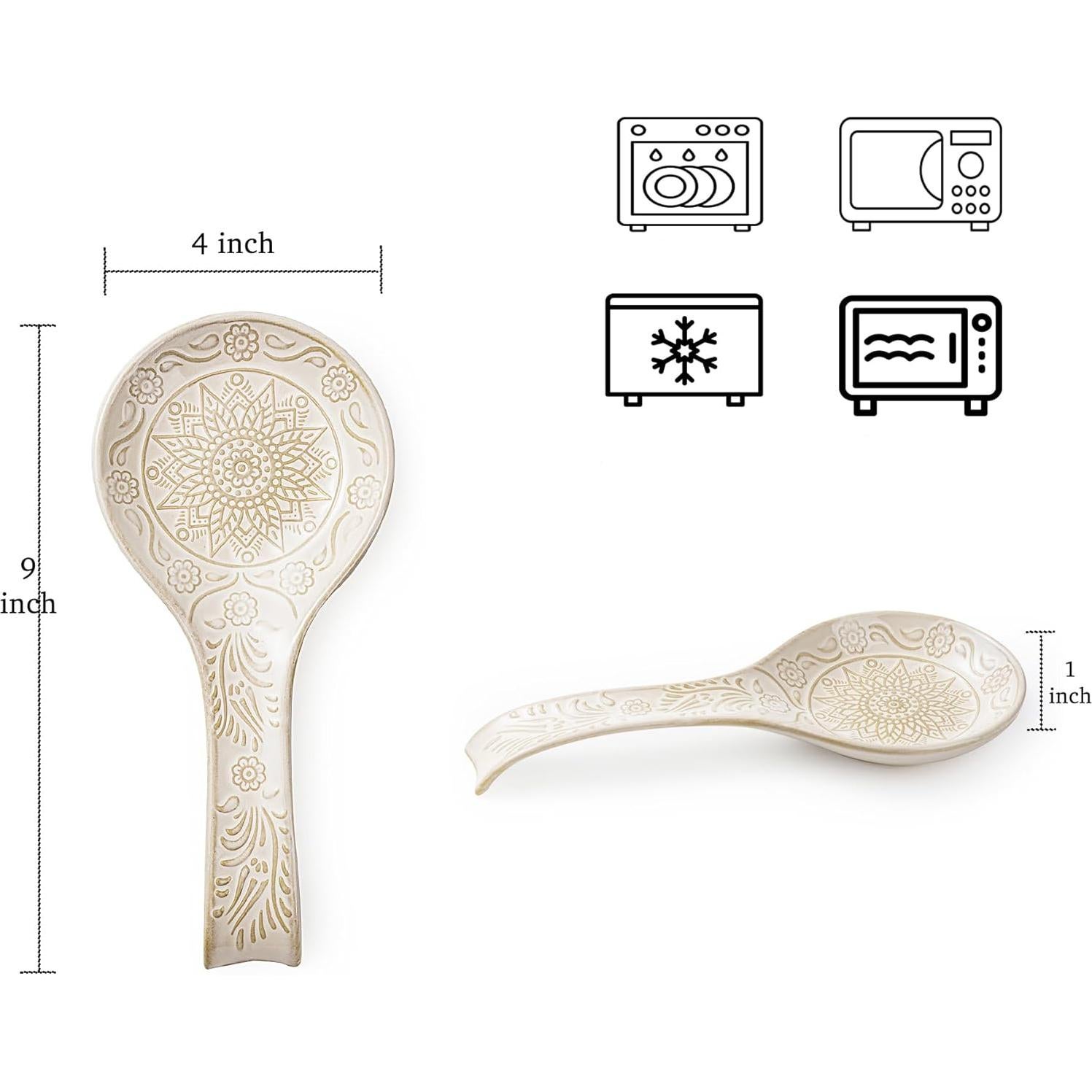 Juego de Soportes para Cucharas Cerámica Mikigey 22.86 cm Blanco