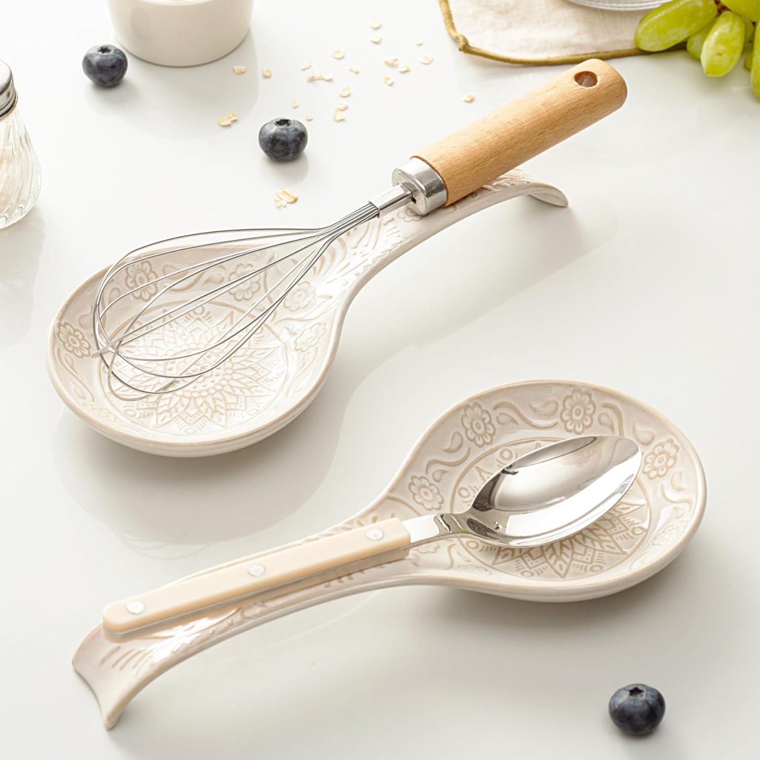 Juego de Soportes para Cucharas Cerámica Mikigey 22.86 cm Blanco