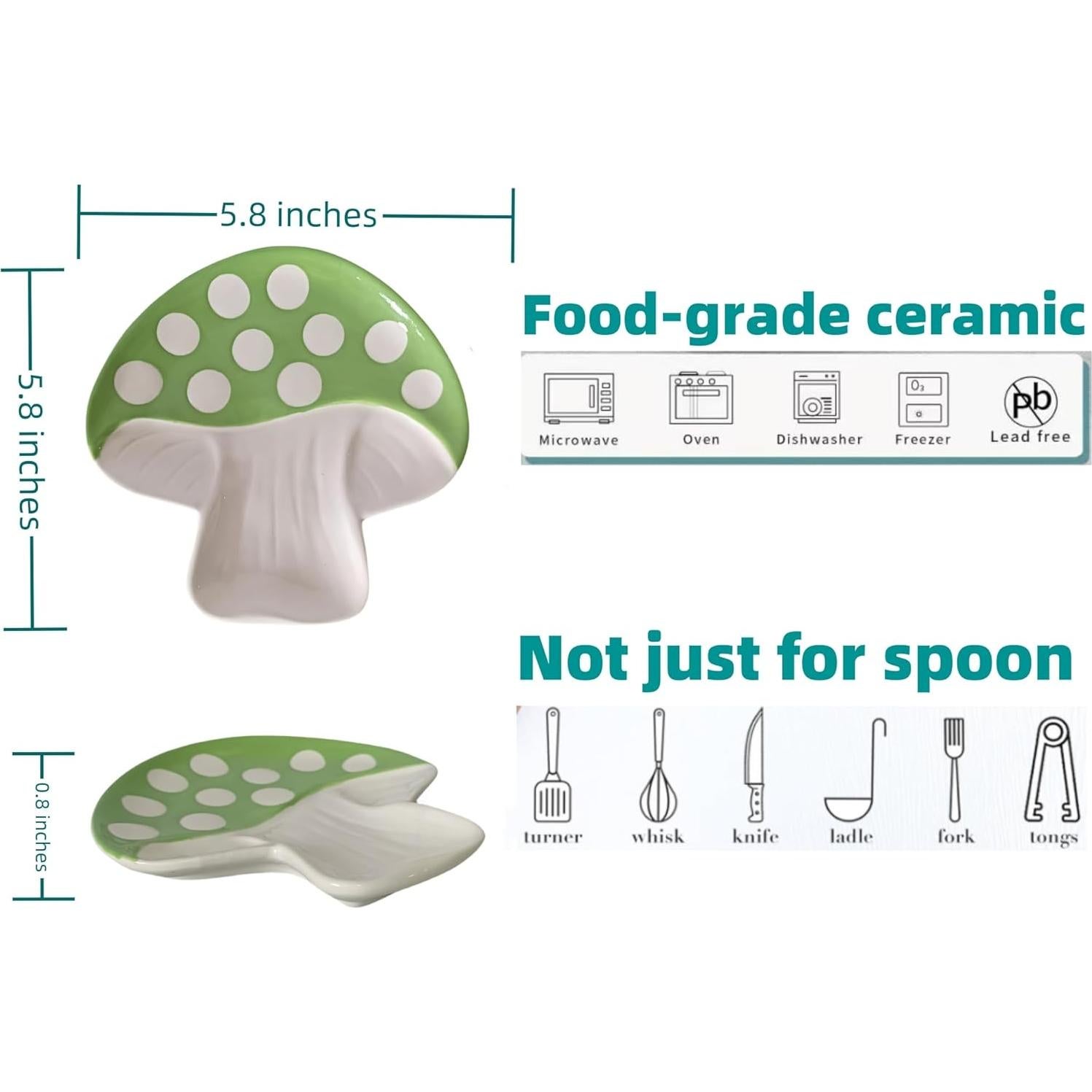 Reposapucheros de Cerámica Homyne Setas Verde 14.7 cm