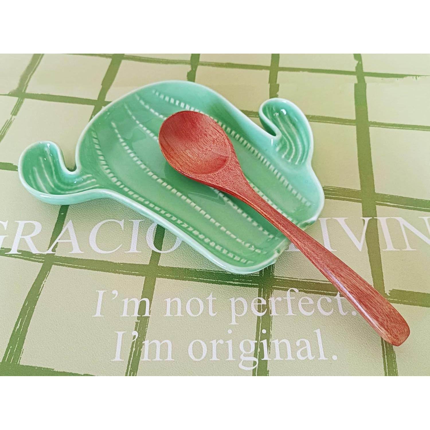 Soporte de Cuchara de Cerámica Homyne Cactus Verde 15.2 cm