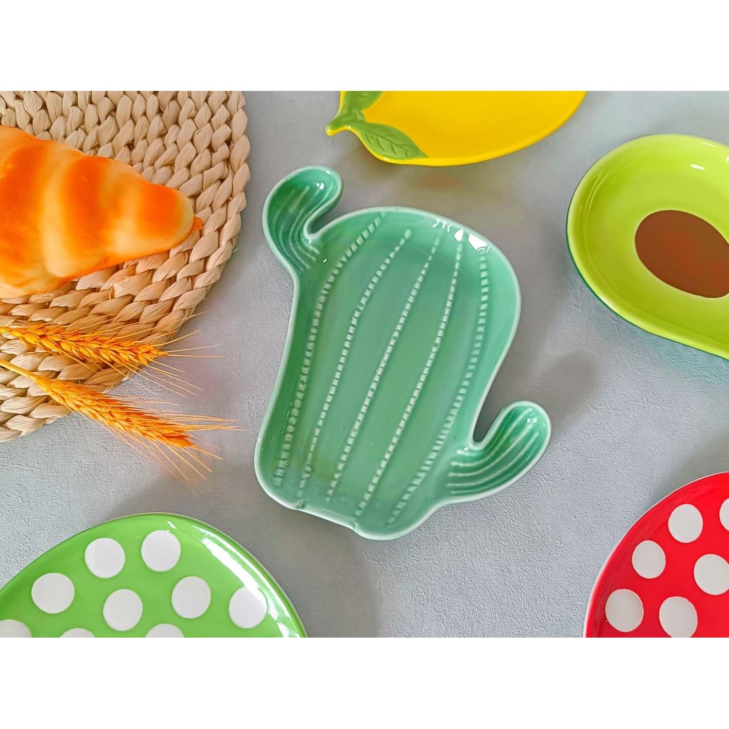 Soporte de Cuchara de Cerámica Homyne Cactus Verde 15.2 cm