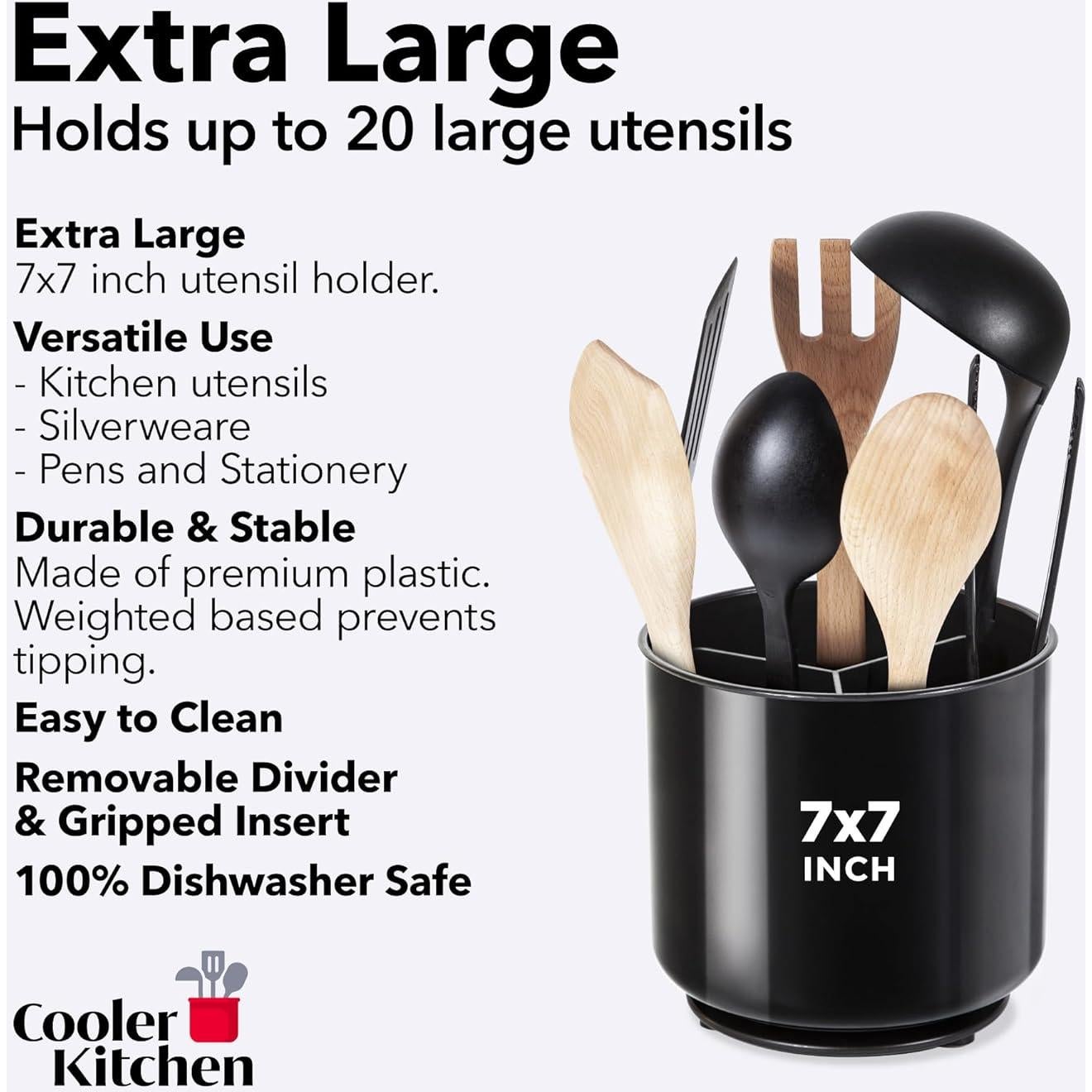 Soporte para Utensilios de Cocina Cooler Kitchen Negro 17.78 cm