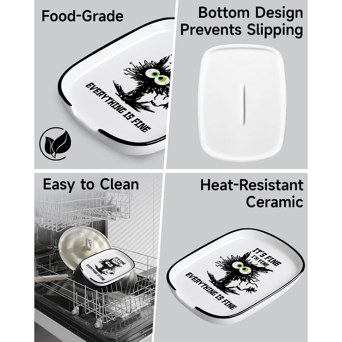 Soporte de Cerámica para Utensilios de Cocina MBRUH Gato