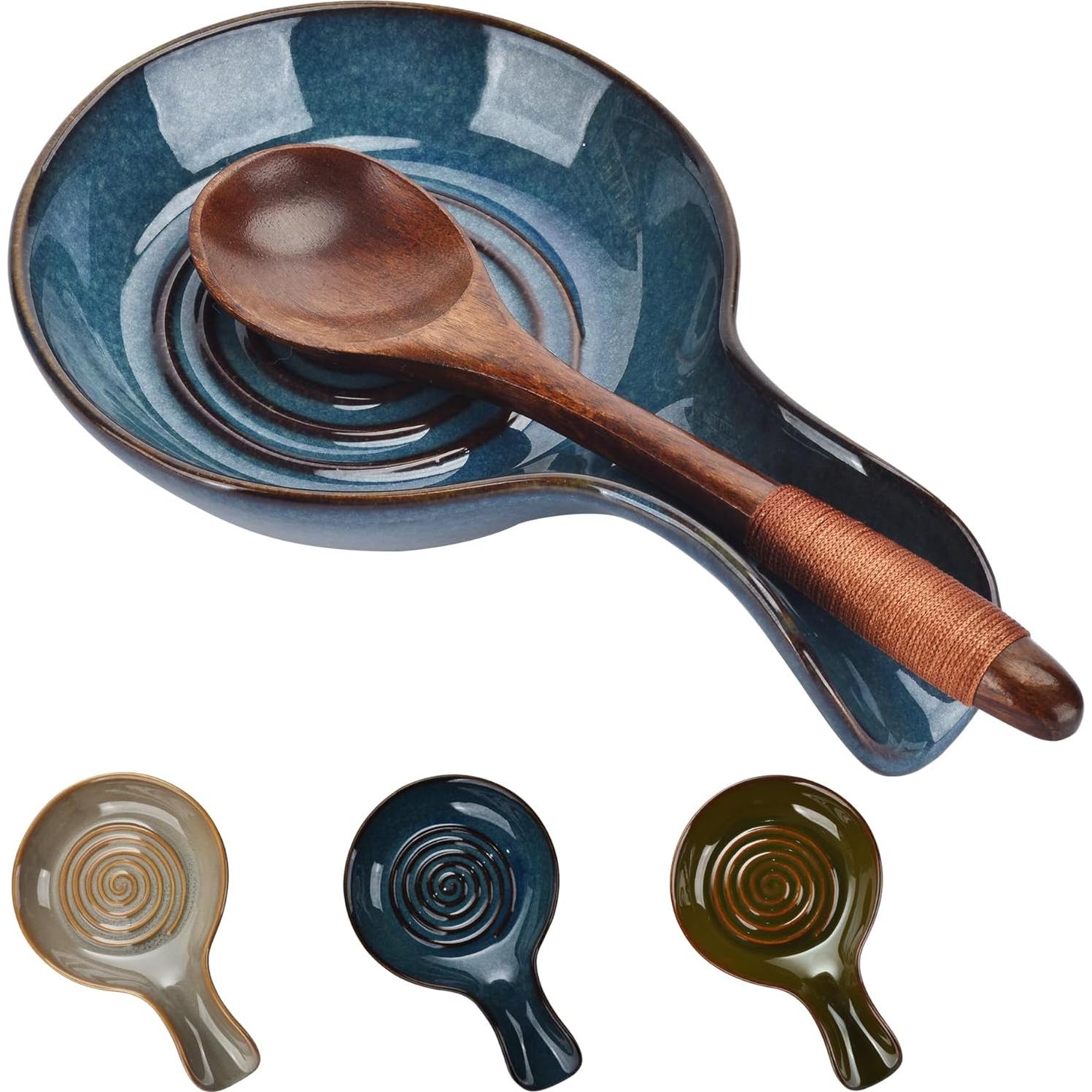 Soporte de Cuchara de Cerámica BUYNEED 17.5 cm Verde