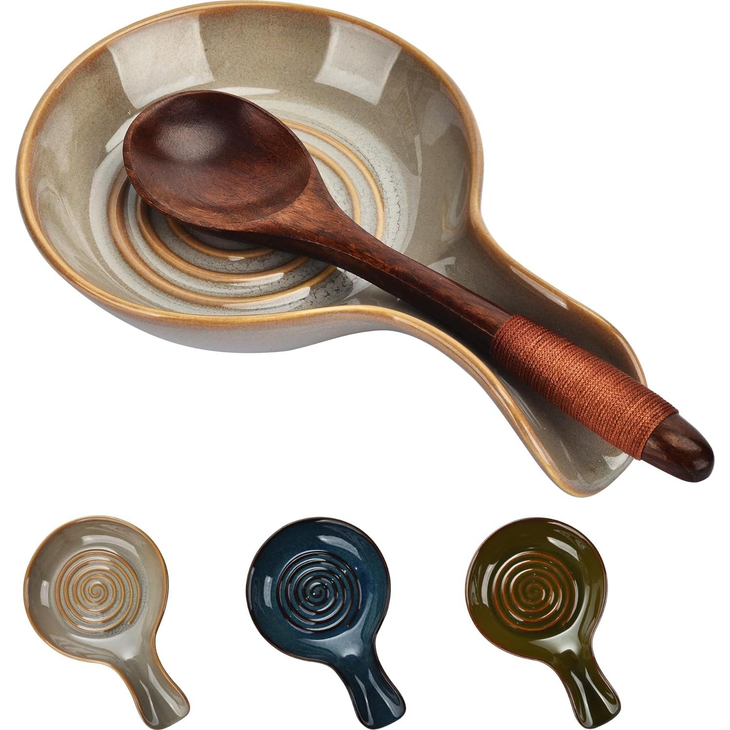 Soporte de Cuchara de Cerámica BUYNEED 17.5 cm Verde