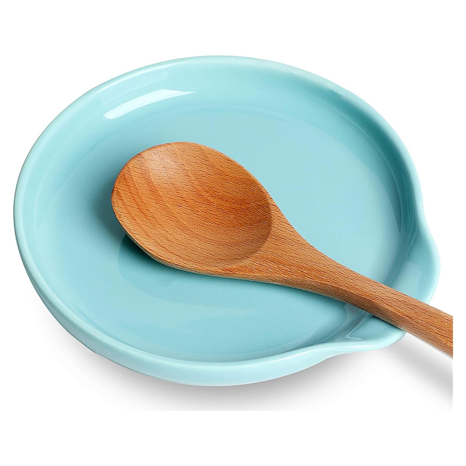 Soporte para cuchara de cerámica GDCZ turquesa apto lavavajillas