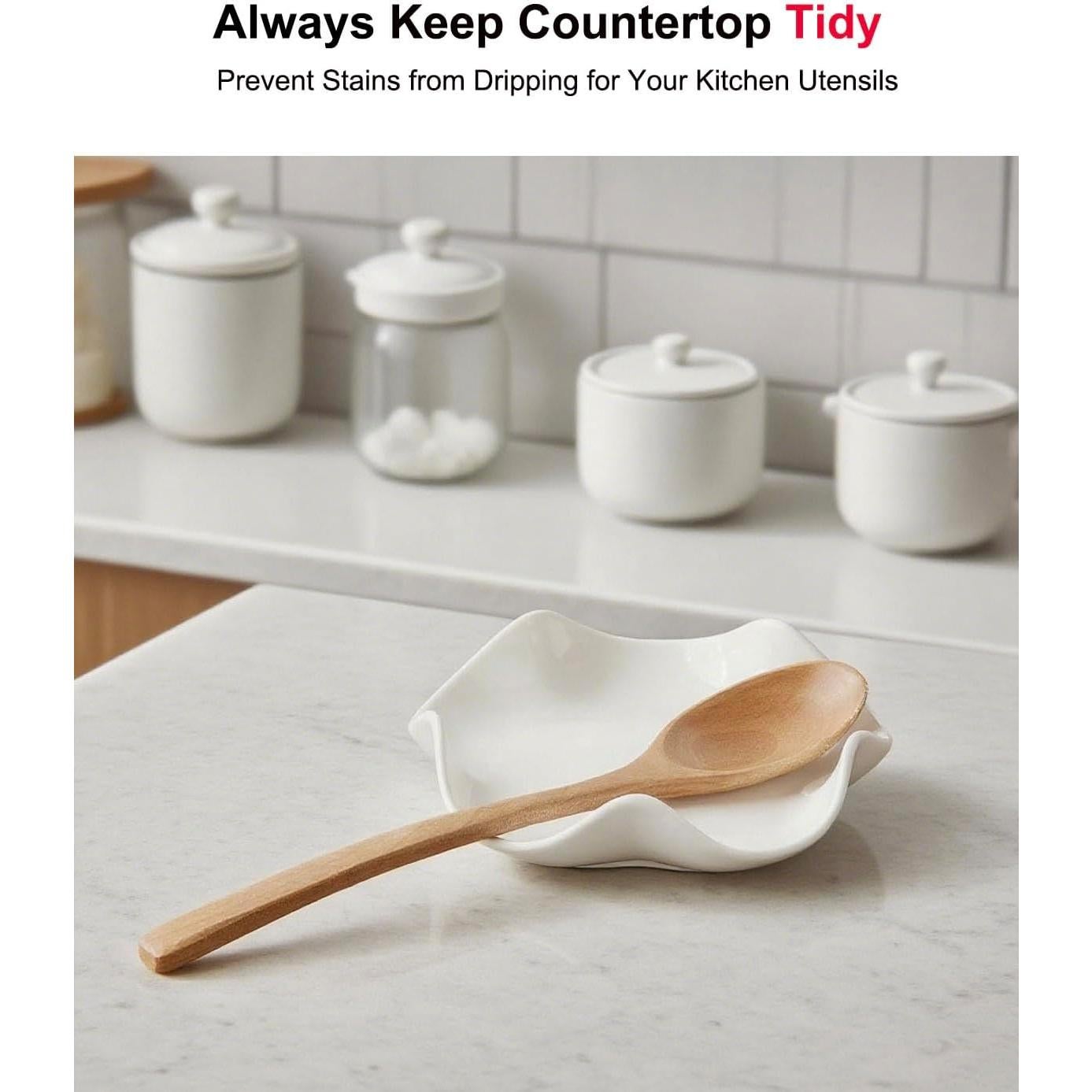 Soporte para Cucharas de Cerámica TooWoom 13.5 cm Blanco