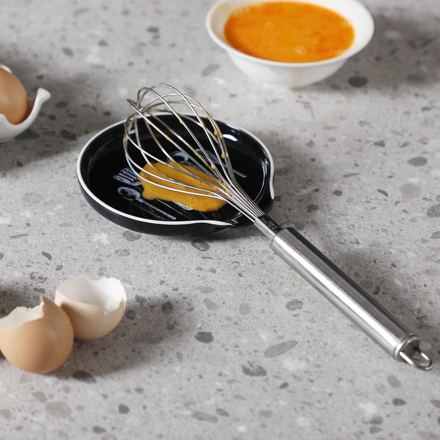 Soporte de Cuchara de Cerámica GDCZ Negro 12.7 cm Resistente al Calor