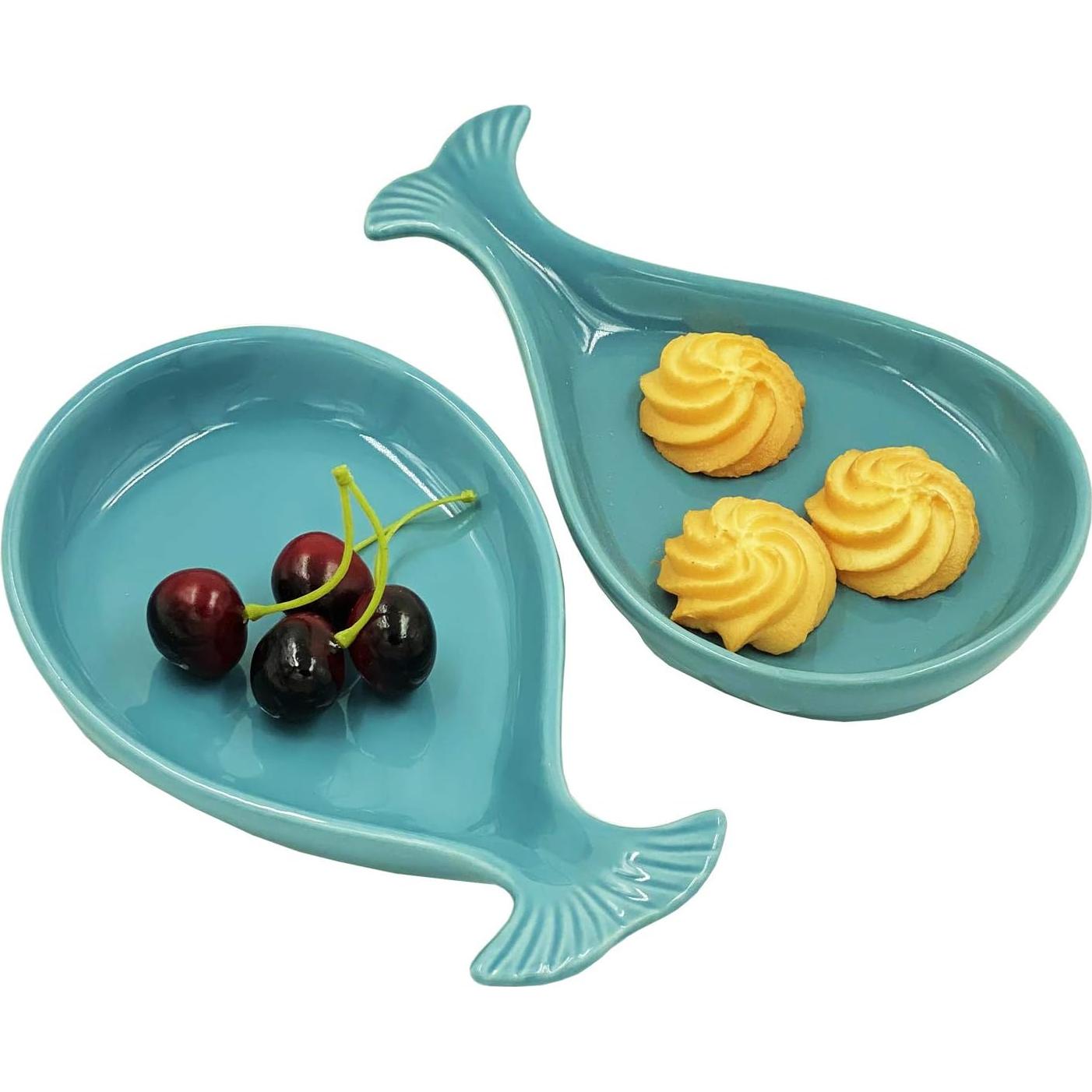 Soporte para cuchara de cerámica TEANXU ballena 19.8x12.2cm azul aqua