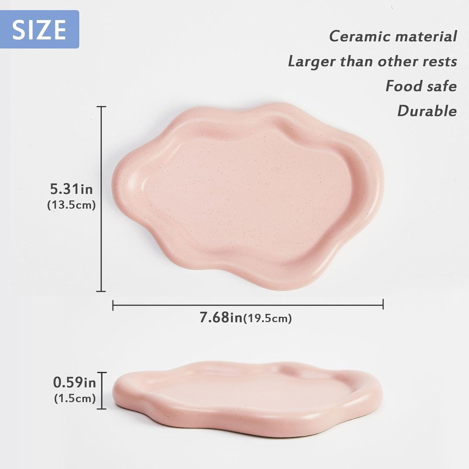 Soporte de Cuchara de Cerámica Bonito y Alegre Rosa 19.5 cm