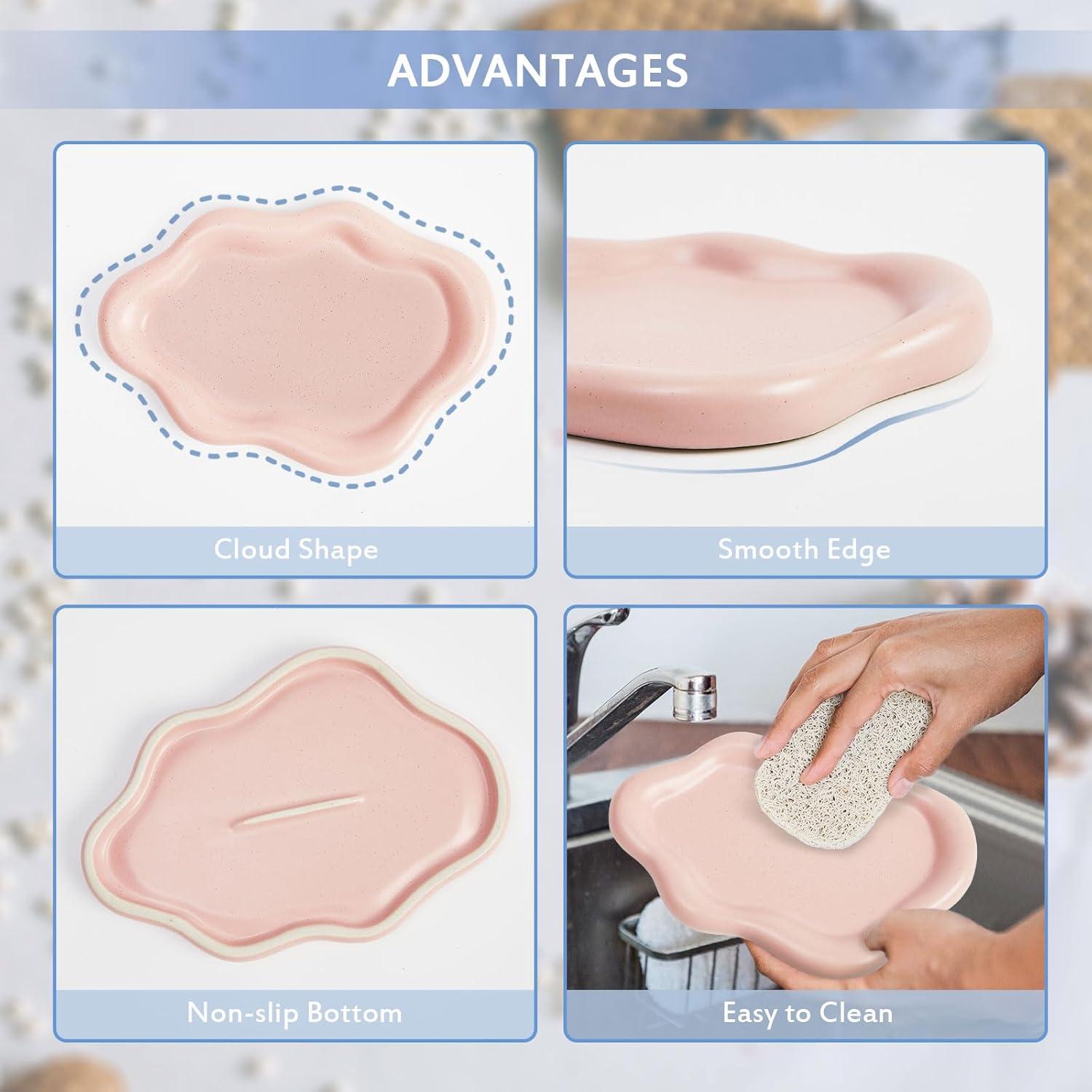 Soporte de Cuchara de Cerámica Bonito y Alegre Rosa 19.5 cm