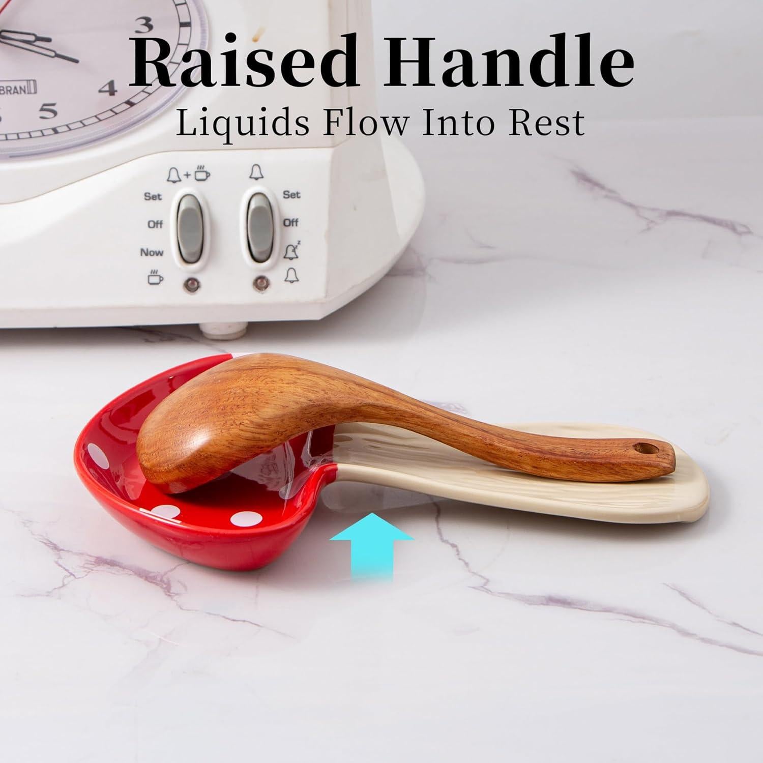 Soporte para cuchara de hongo rojo YumiPLUS - Cerámica 20.1x12.7 cm