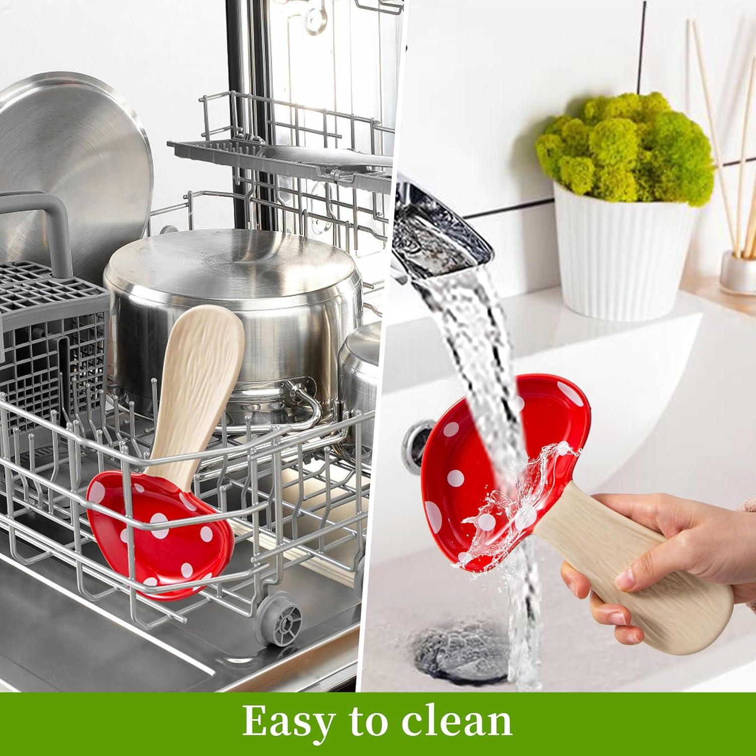 Soporte para cuchara de hongo rojo YumiPLUS - Cerámica 20.1x12.7 cm