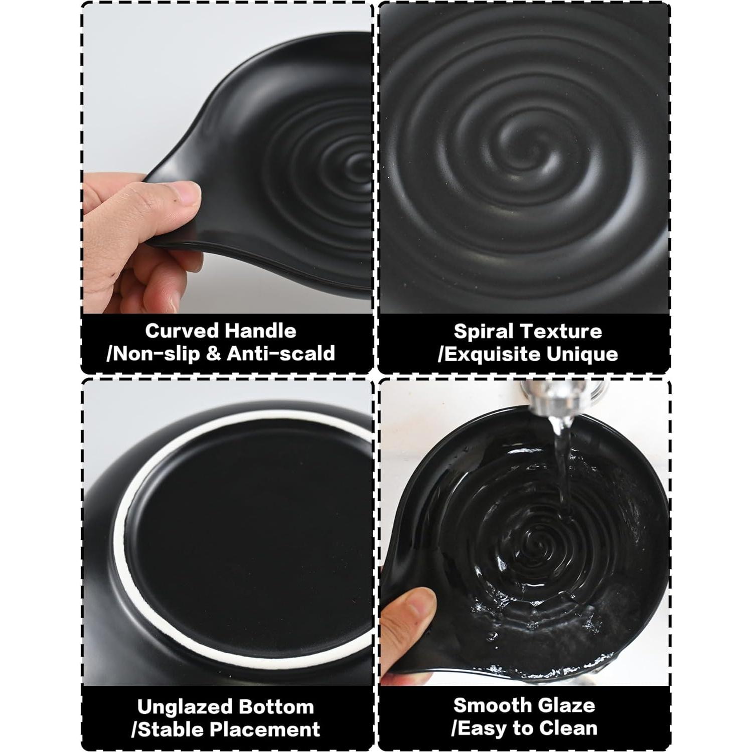 Soporte para Cucharas de Cerámica YINPIXUS Negro 15.8 cm