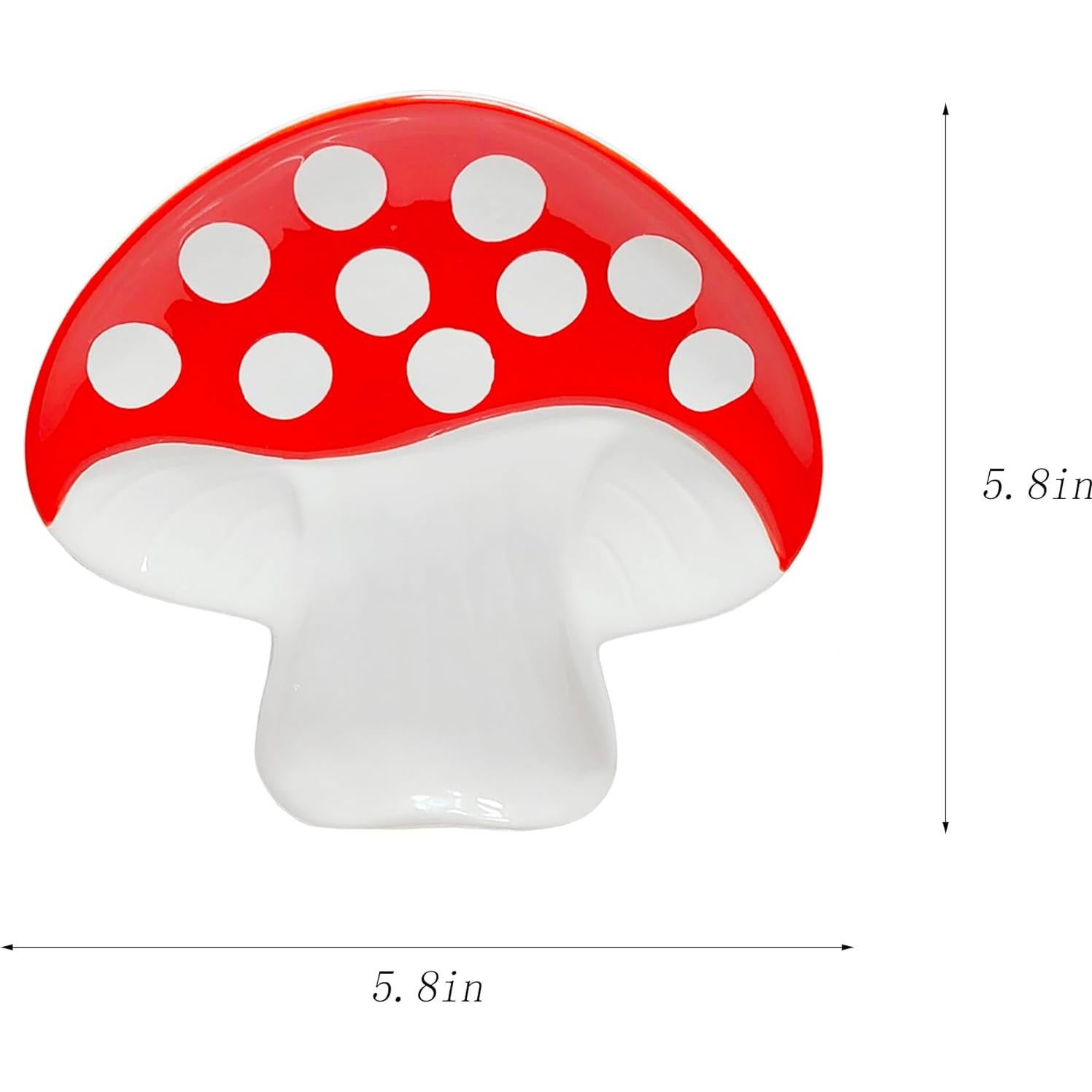 Soporte para cuchara de cerámica MaoYaMao hongo rojo 14.7 cm