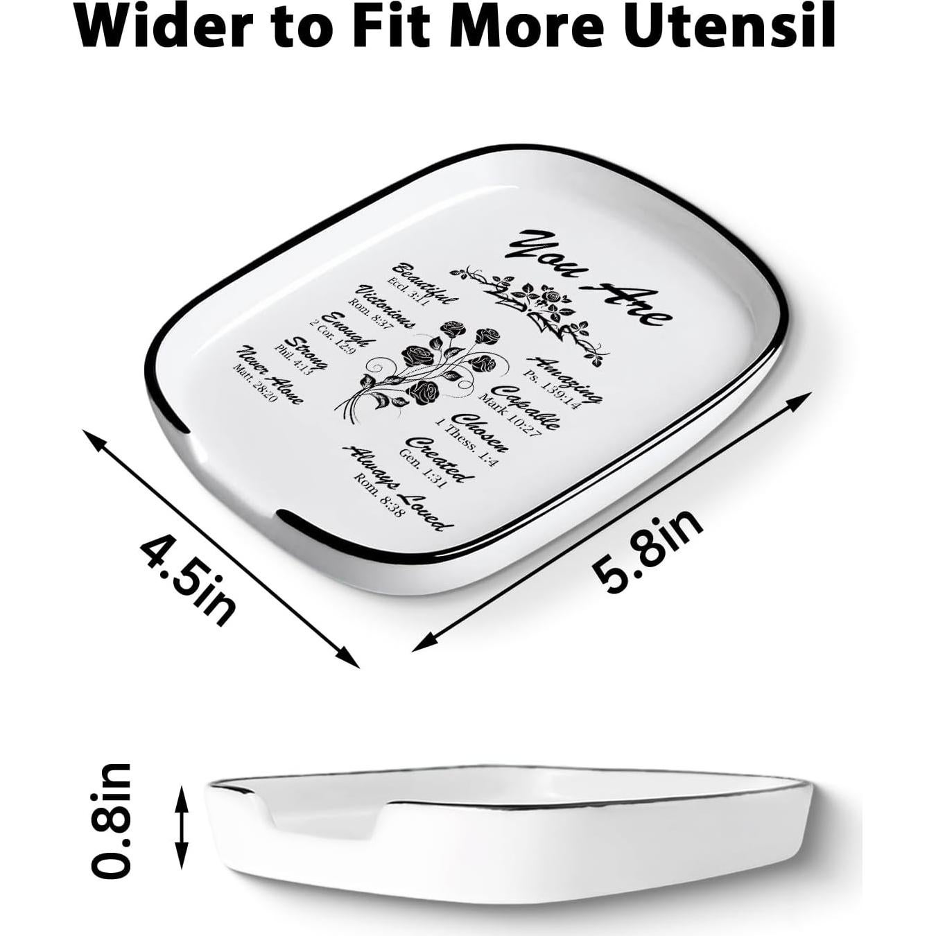 Soporte para Cucharas de Cerámica MBRUH 29.21x12.7cm Rústico