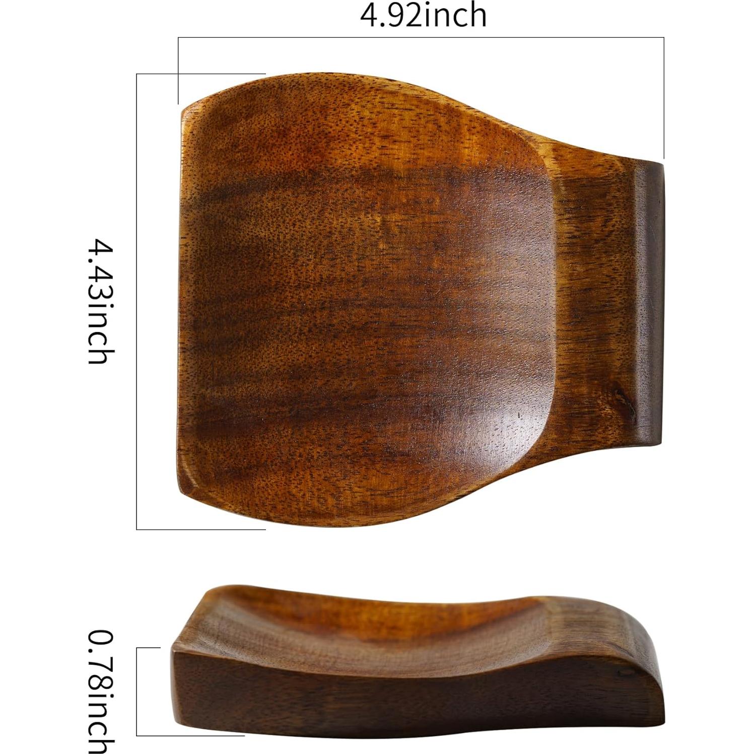 Soporte para cuchara de madera de acacia Tvvtuww