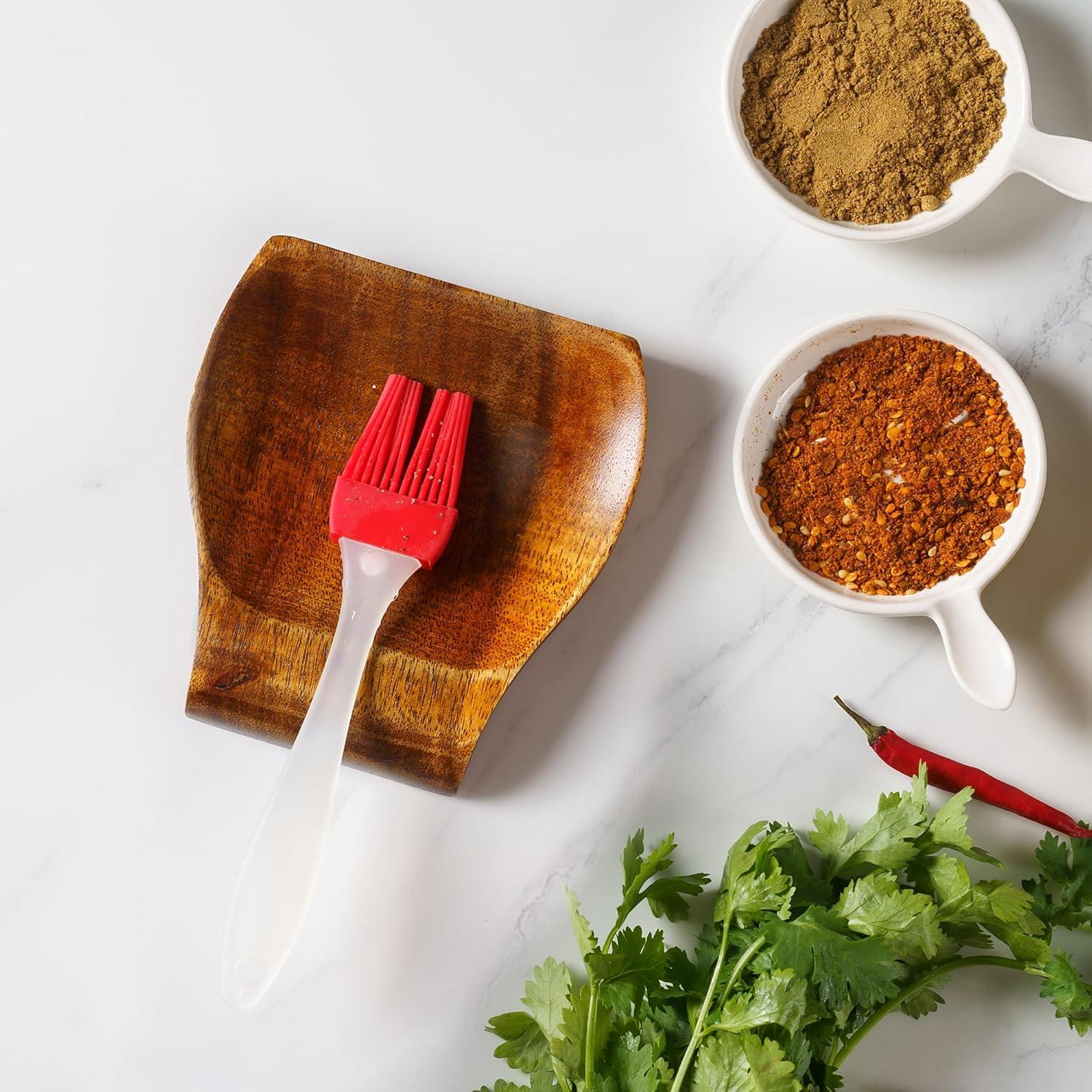 Soporte para cuchara de madera de acacia Tvvtuww