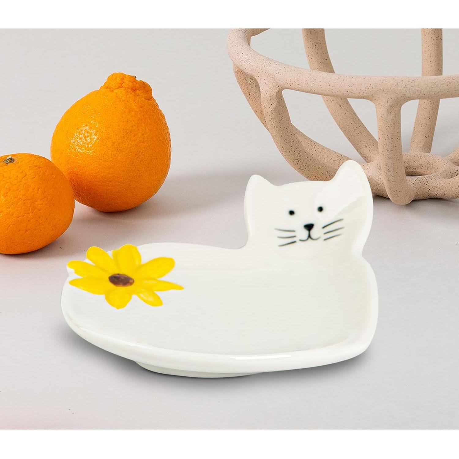 Soporte para cuchara de cerámica gato Daqainfu 17.5x15.7cm