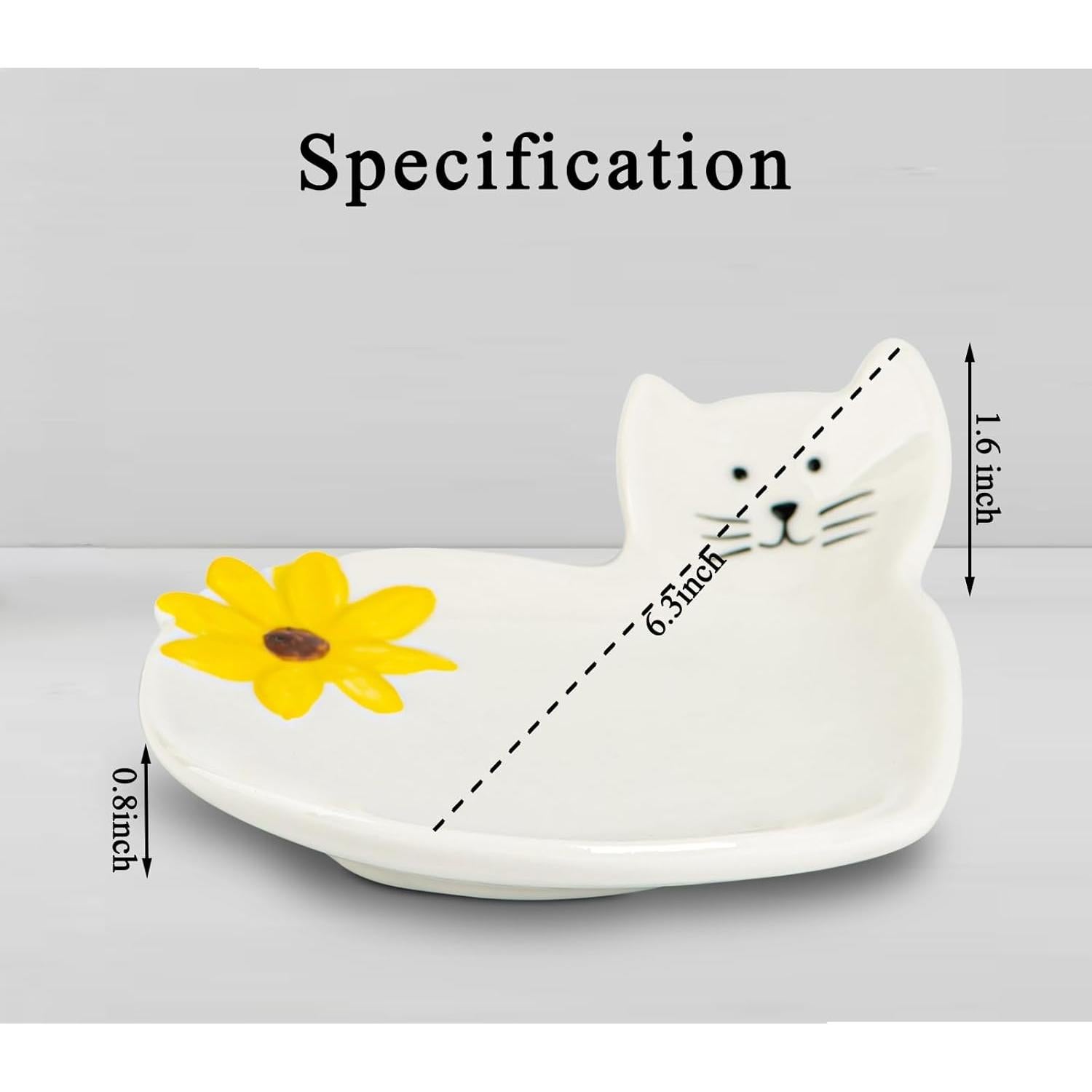 Soporte para cuchara de cerámica gato Daqainfu 17.5x15.7cm