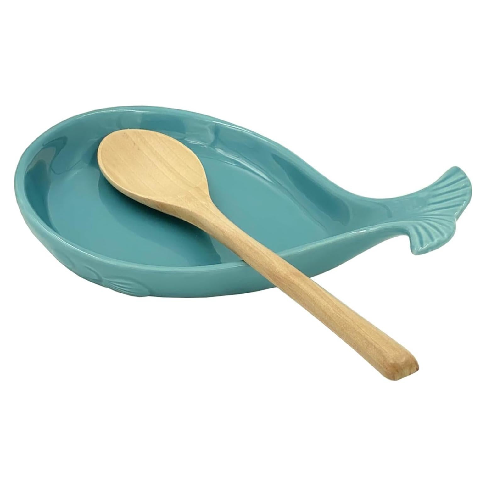 Reposap cucharas de cerámica Aqua forma ballena 19.8x12.2 cm
