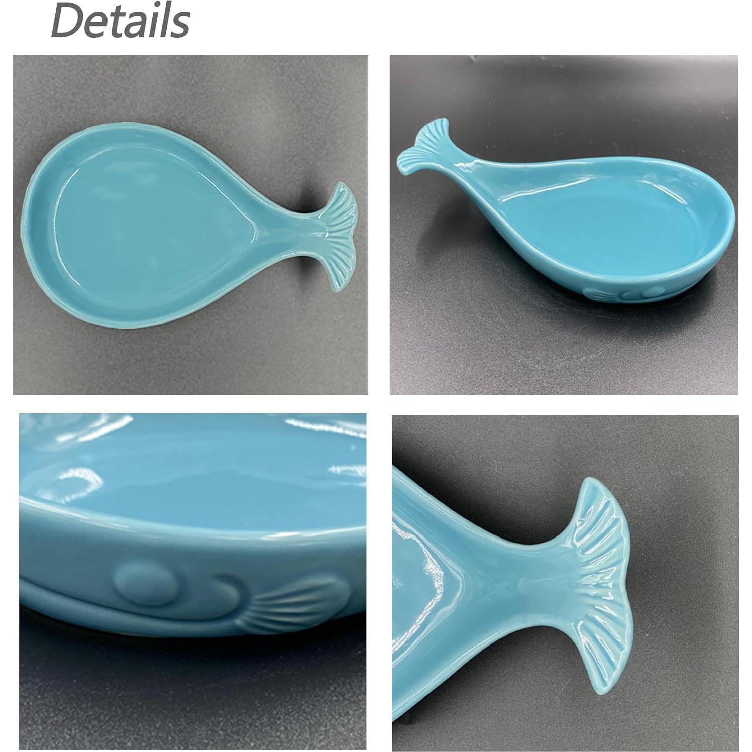 Reposap cucharas de cerámica Aqua forma ballena 19.8x12.2 cm