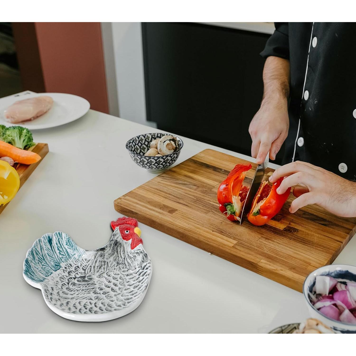 Soporte para cuchara de cerámica gallo colorido Meitao