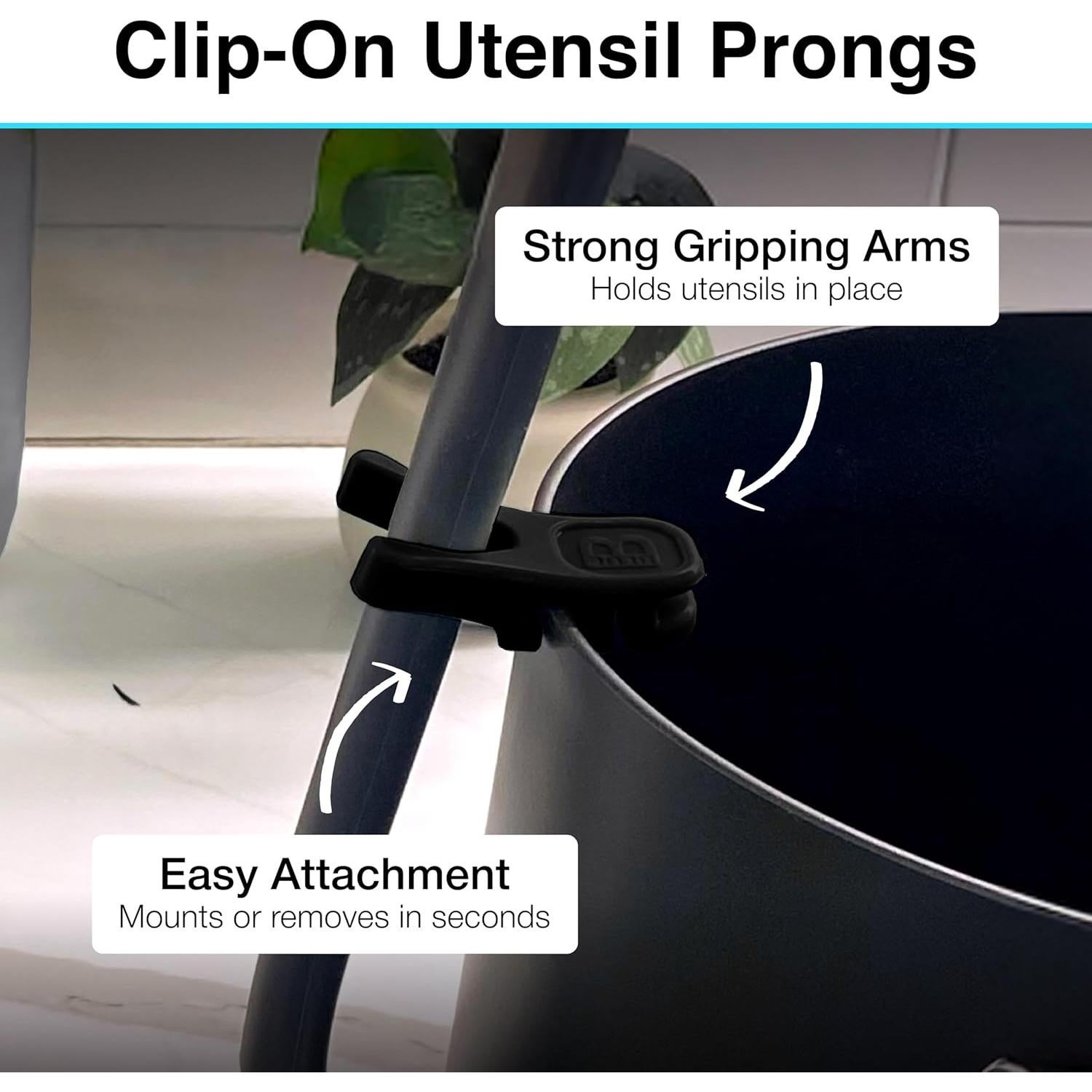 Soporte para Cuchara de Silicona Blue Bosti 2PK Negro