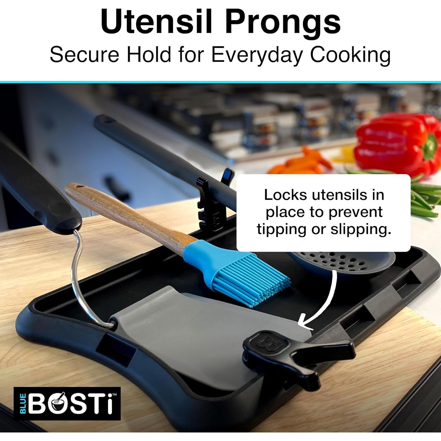 Soporte para Cuchara de Silicona Blue Bosti 2PK Negro