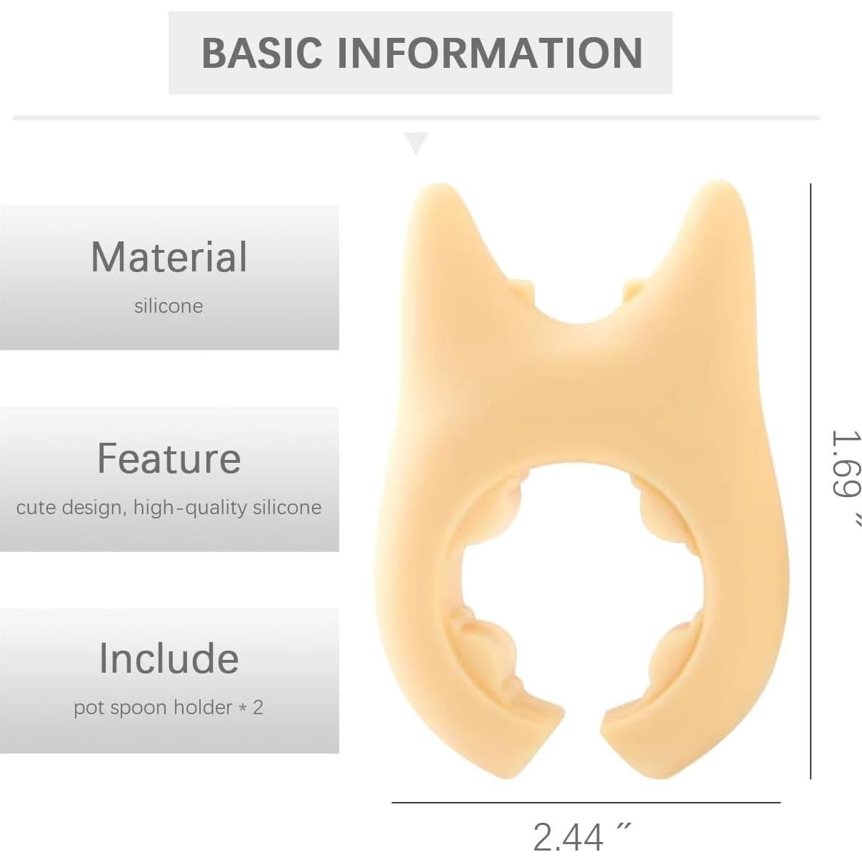 Soporte de Cuchara de Silicona WAYUTO - 2 Piezas, 6.2x4.3 cm