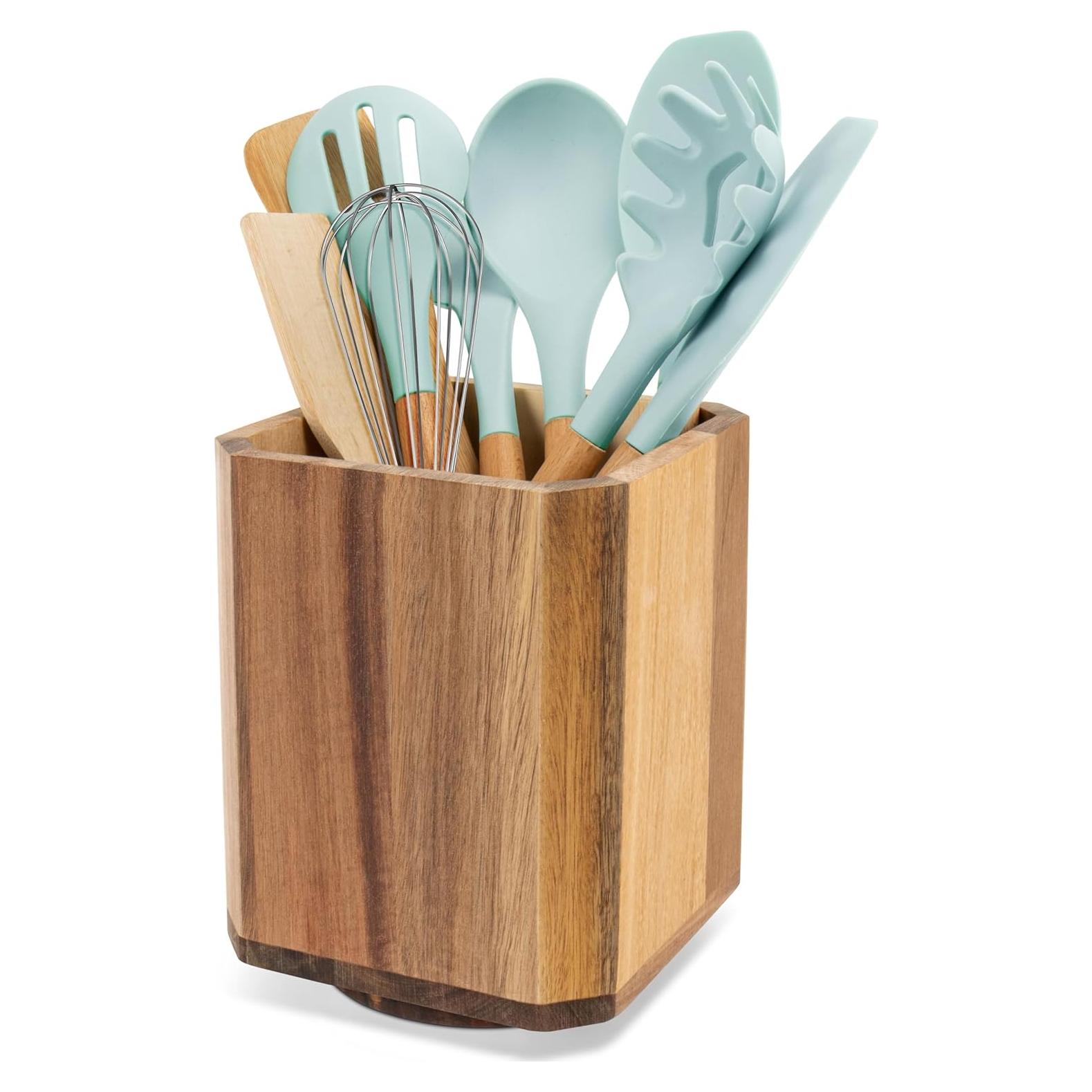 Soporte de Utensilios de Cocina RedCall de Madera de Acacia 360°