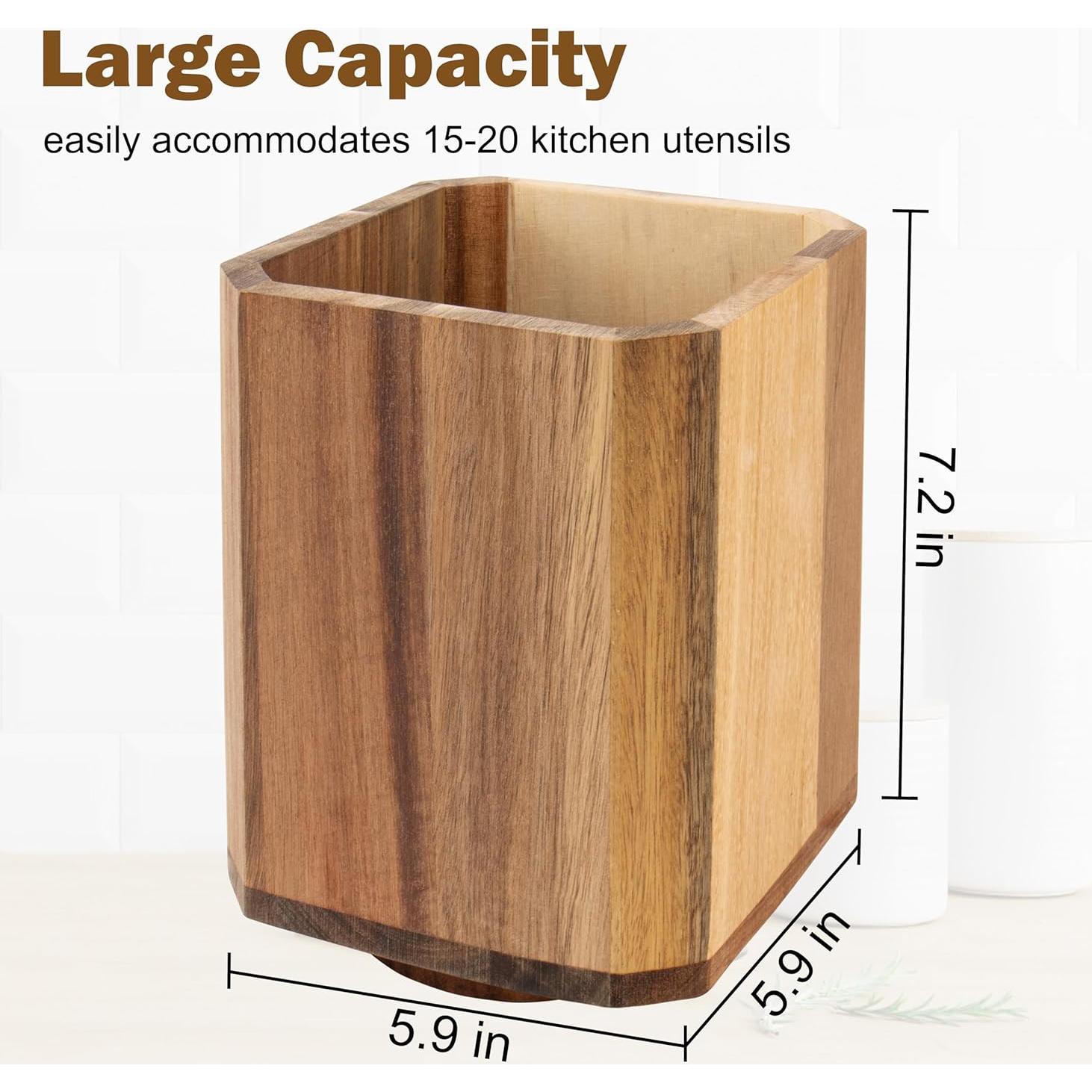 Soporte de Utensilios de Cocina RedCall de Madera de Acacia 360°