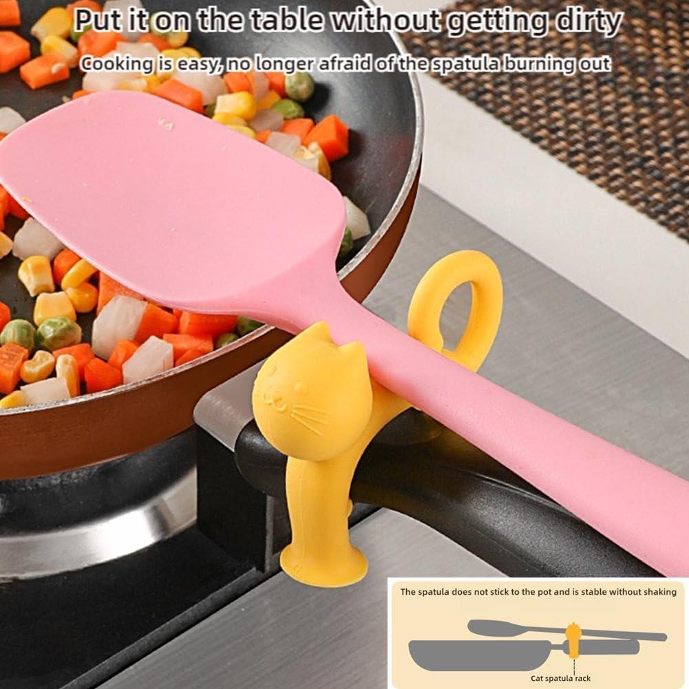 Soporte de Silicona para Cuchara en Forma de Gato 2Pcs