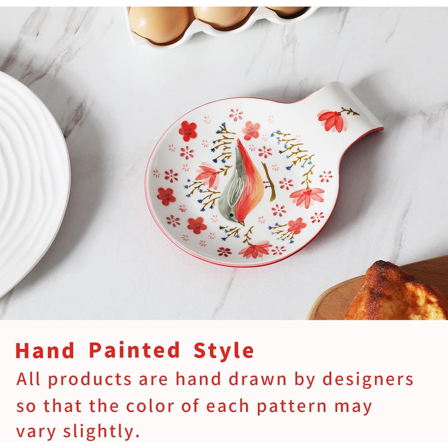 Reposap cucharas cerámica Magclay pájaro rojo 13.97 cm