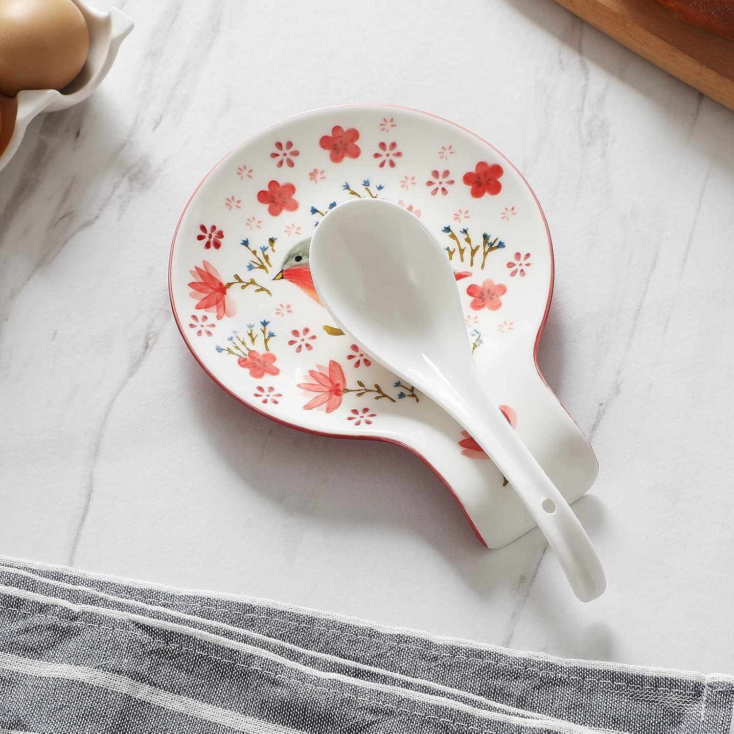 Reposap cucharas cerámica Magclay pájaro rojo 13.97 cm