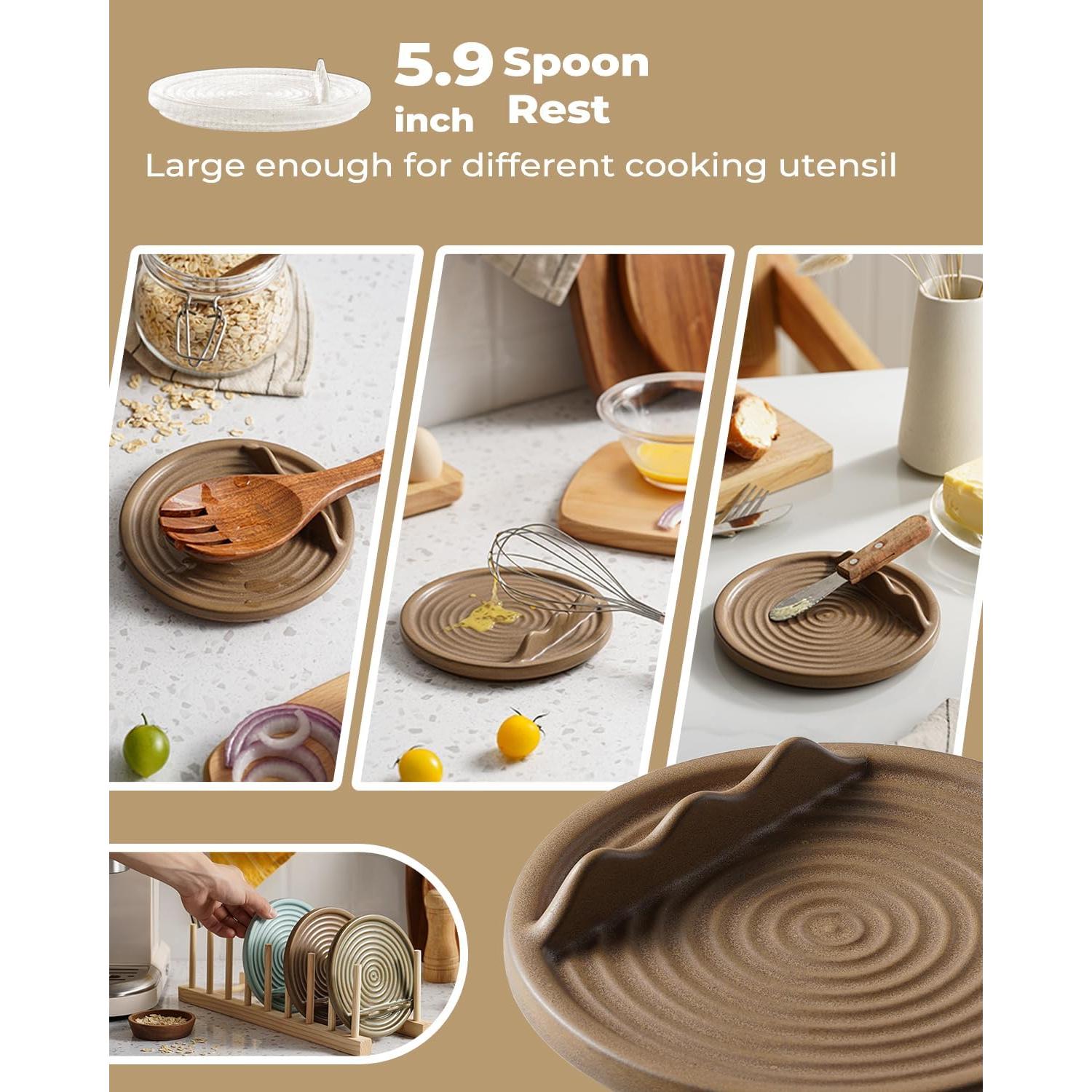 Soporte para Cucharas de Cerámica KOKUNKA Marrón 15 cm