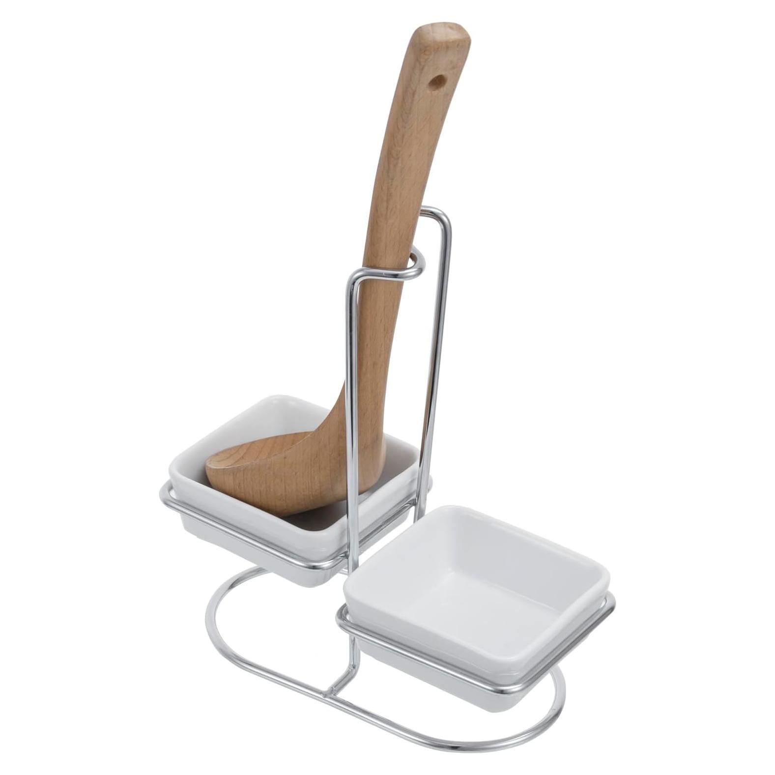 Soporte para Cuchara MyGift con 2 Platos Cerámica y Metal