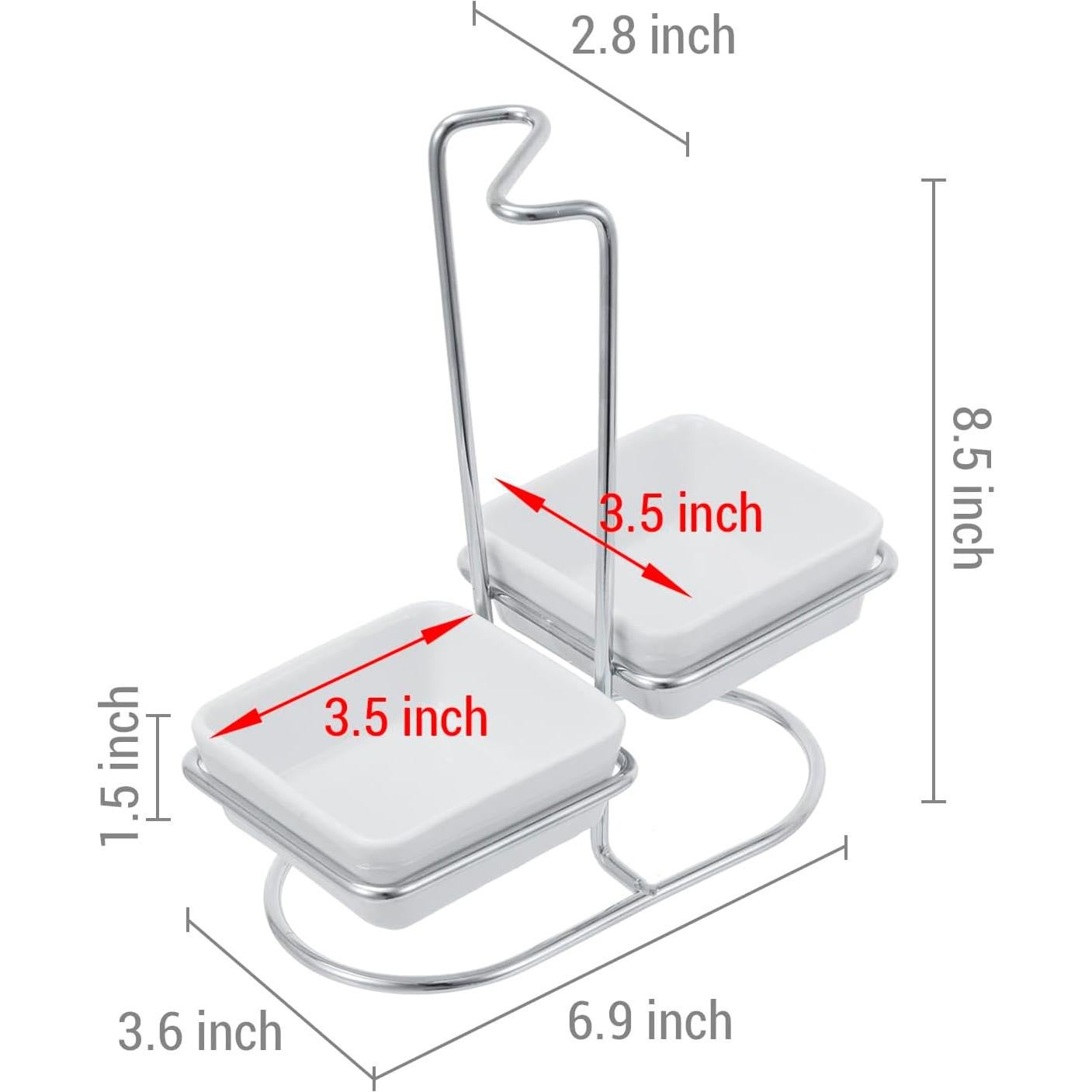 Soporte para Cuchara MyGift con 2 Platos Cerámica y Metal