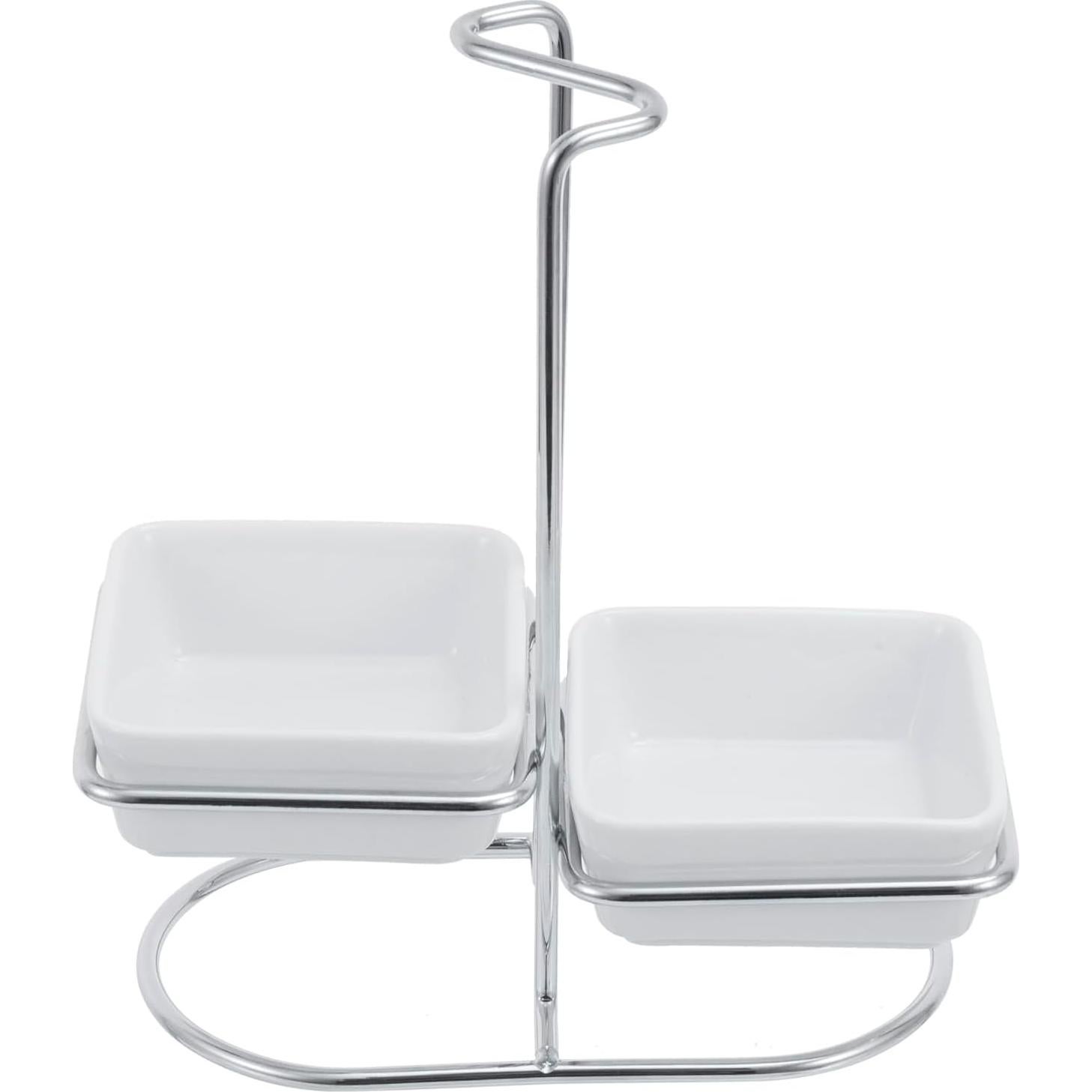 Soporte para Cuchara MyGift con 2 Platos Cerámica y Metal