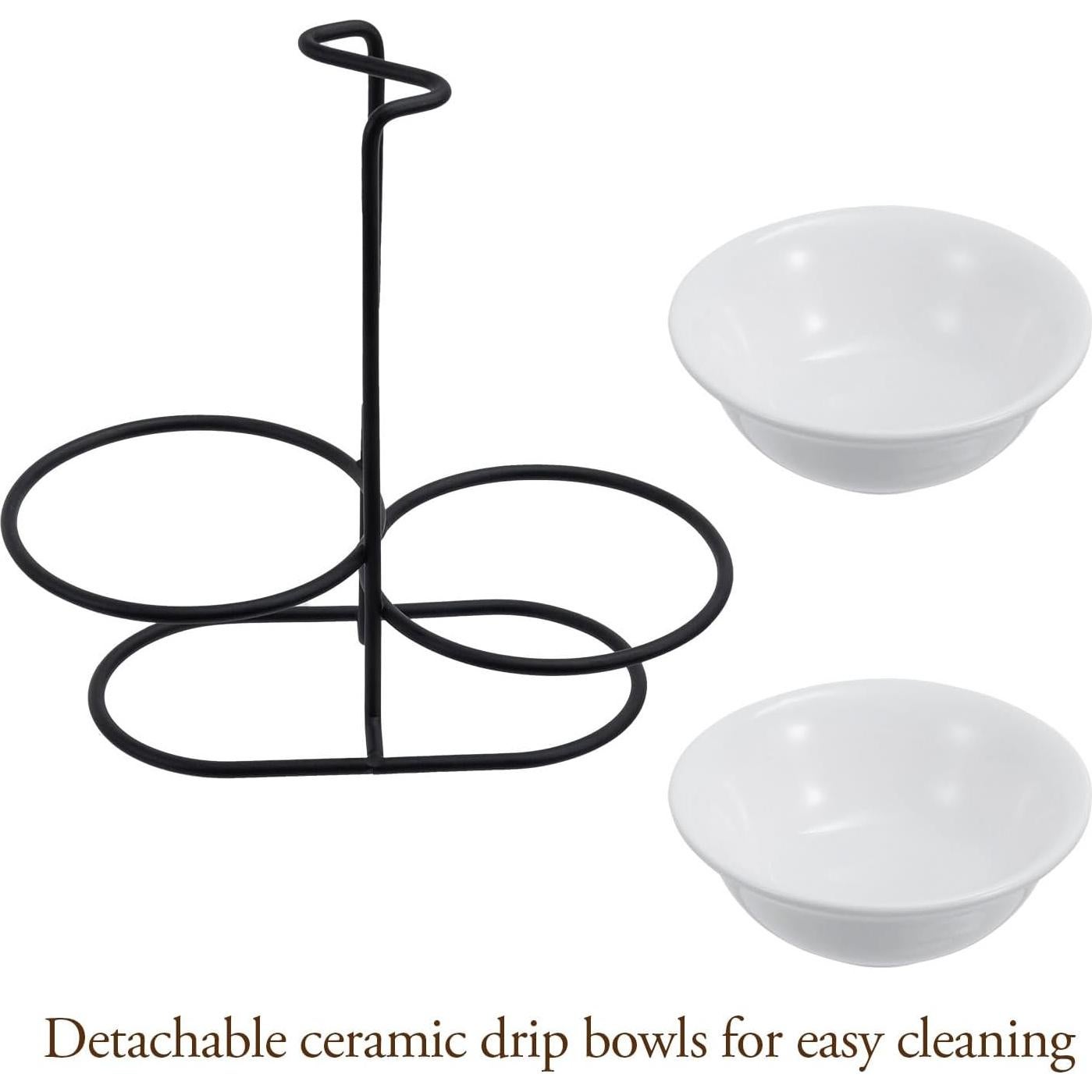 Soporte de Cuchara Vertical MyGift con 2 Platos Cerámicos