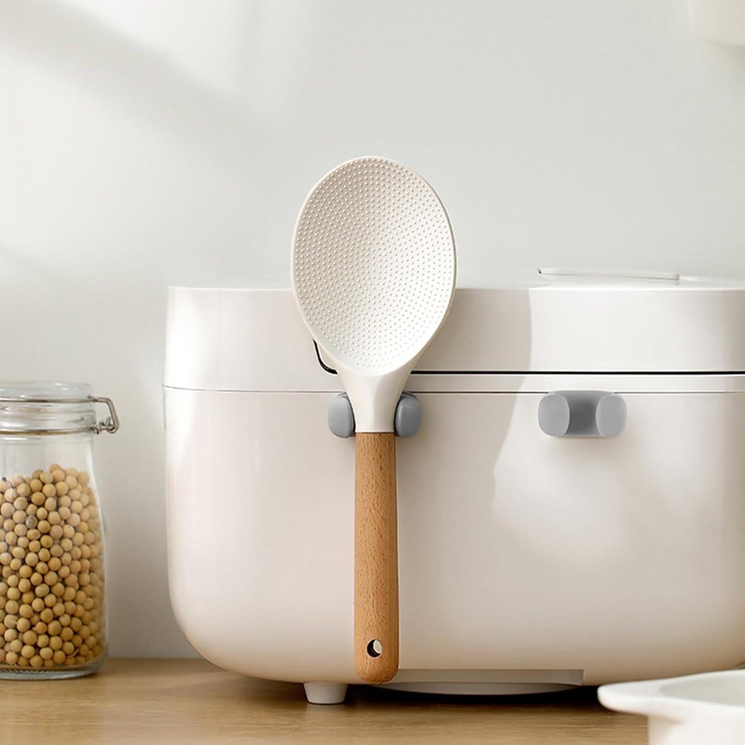 Soporte autoadhesivo para cuchara de arroz MXY - Gris