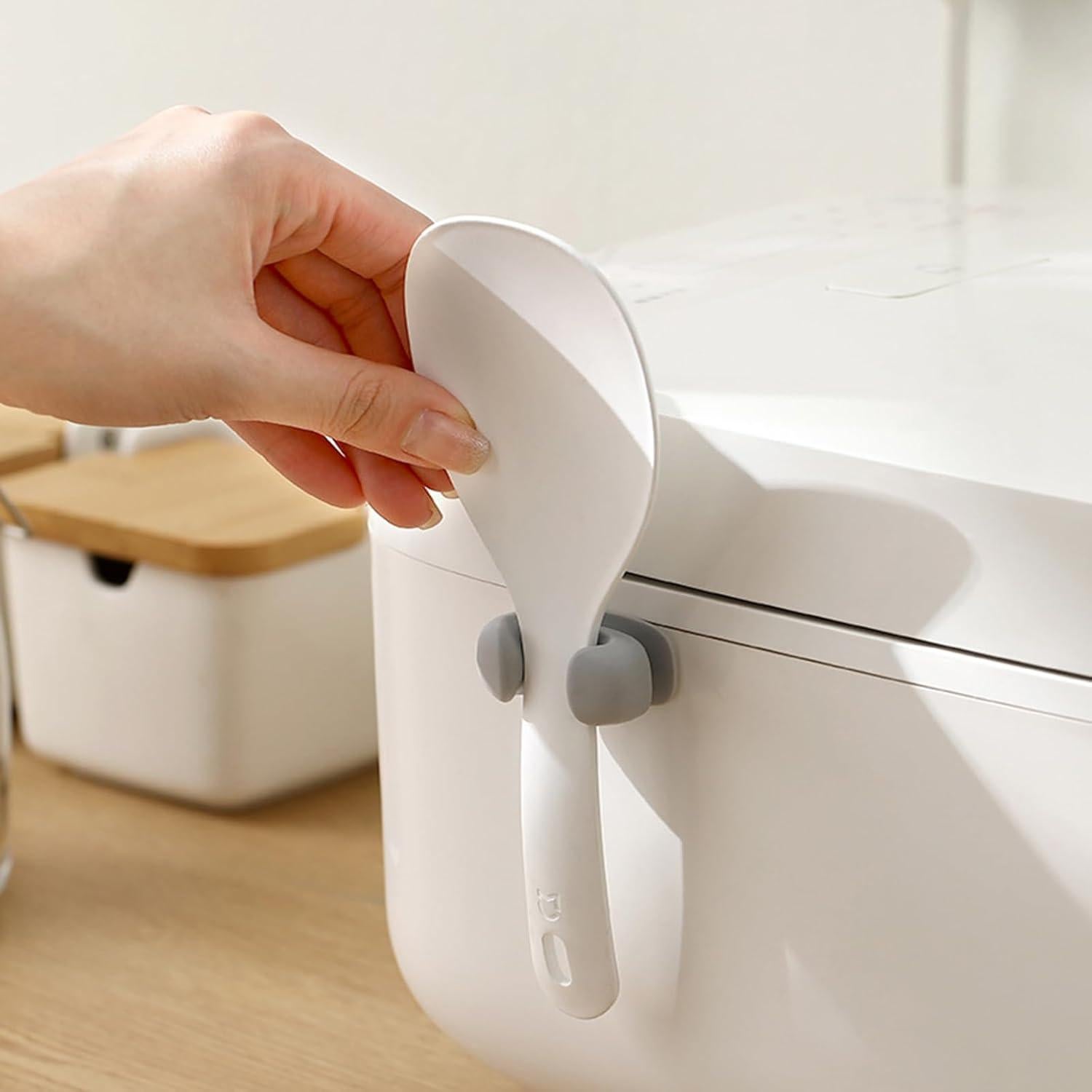 Soporte autoadhesivo para cuchara de arroz MXY - Gris